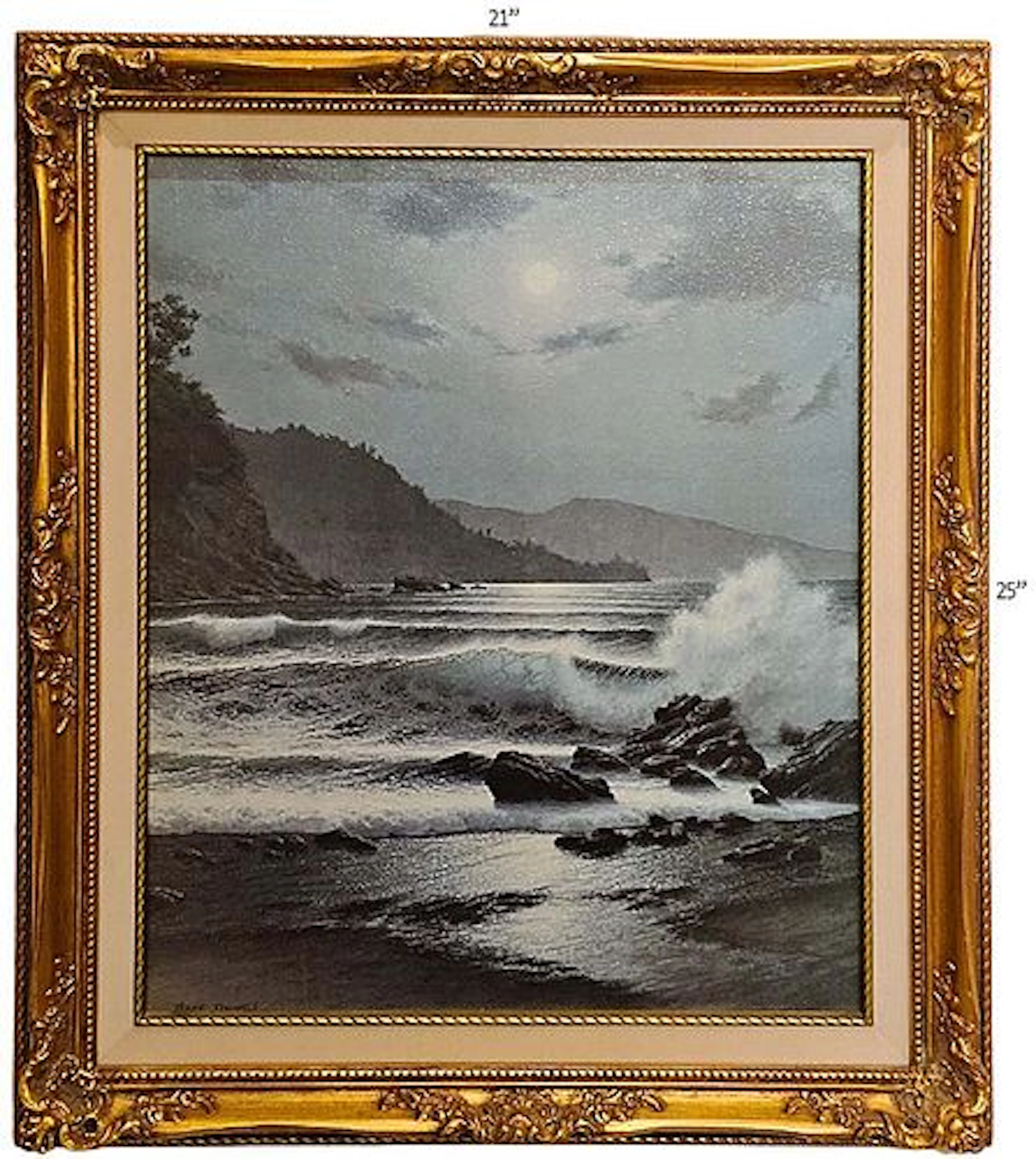 Oil On Canvas Island Painting Signed By Dave Dalton