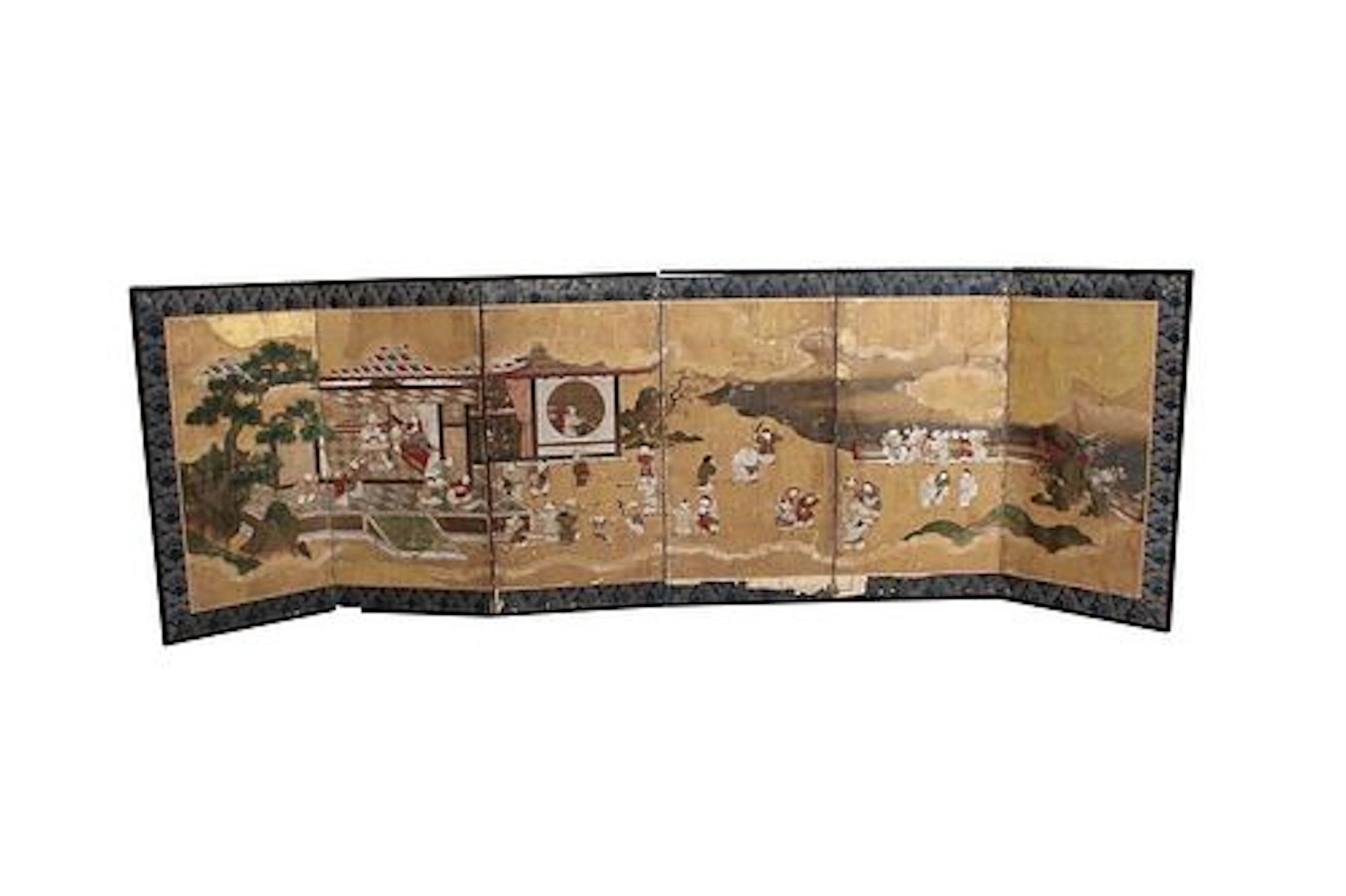 19th C. Japanese Six Panel Table Screen