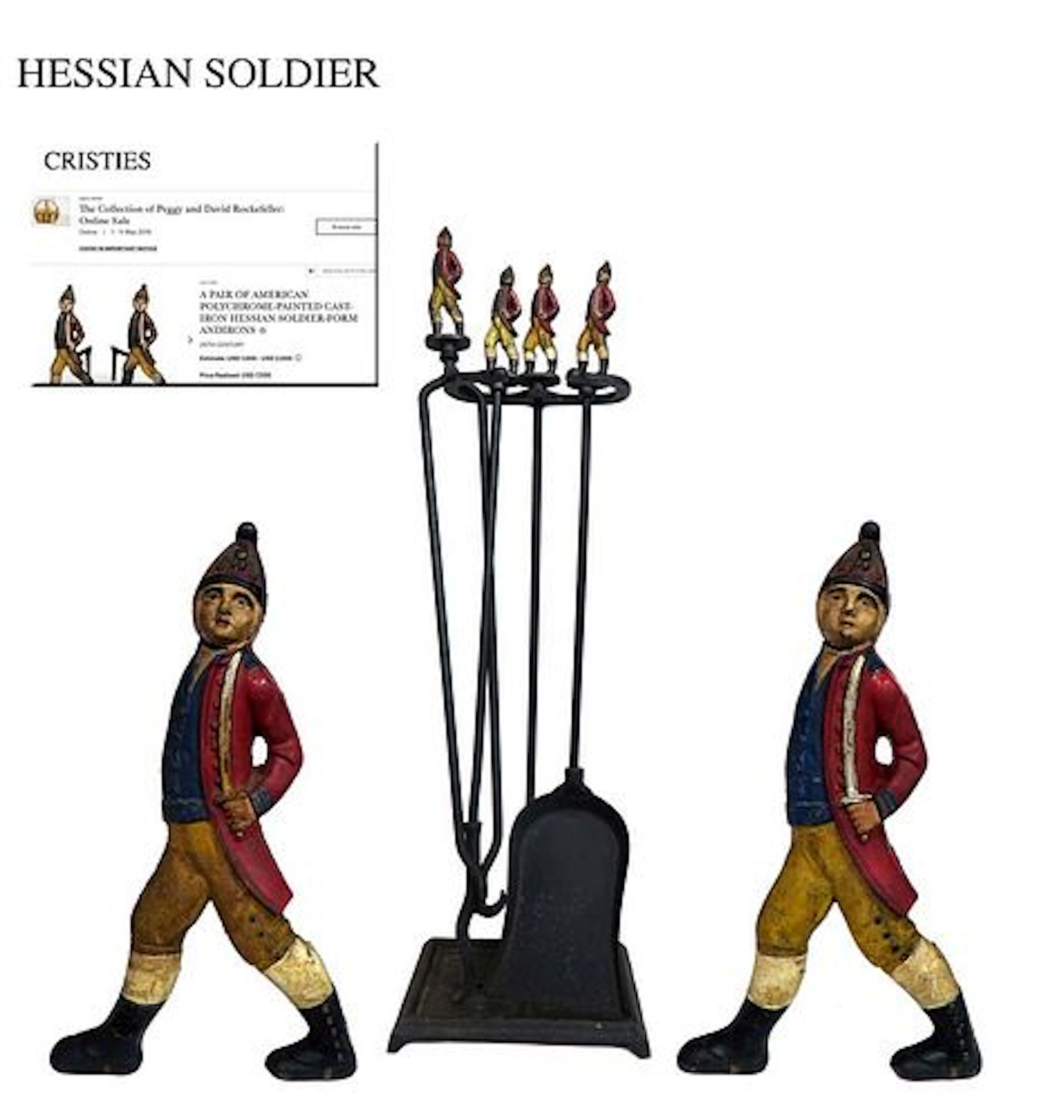 A Pair Of Hessian Soldier Andirons Fireplace Chenets