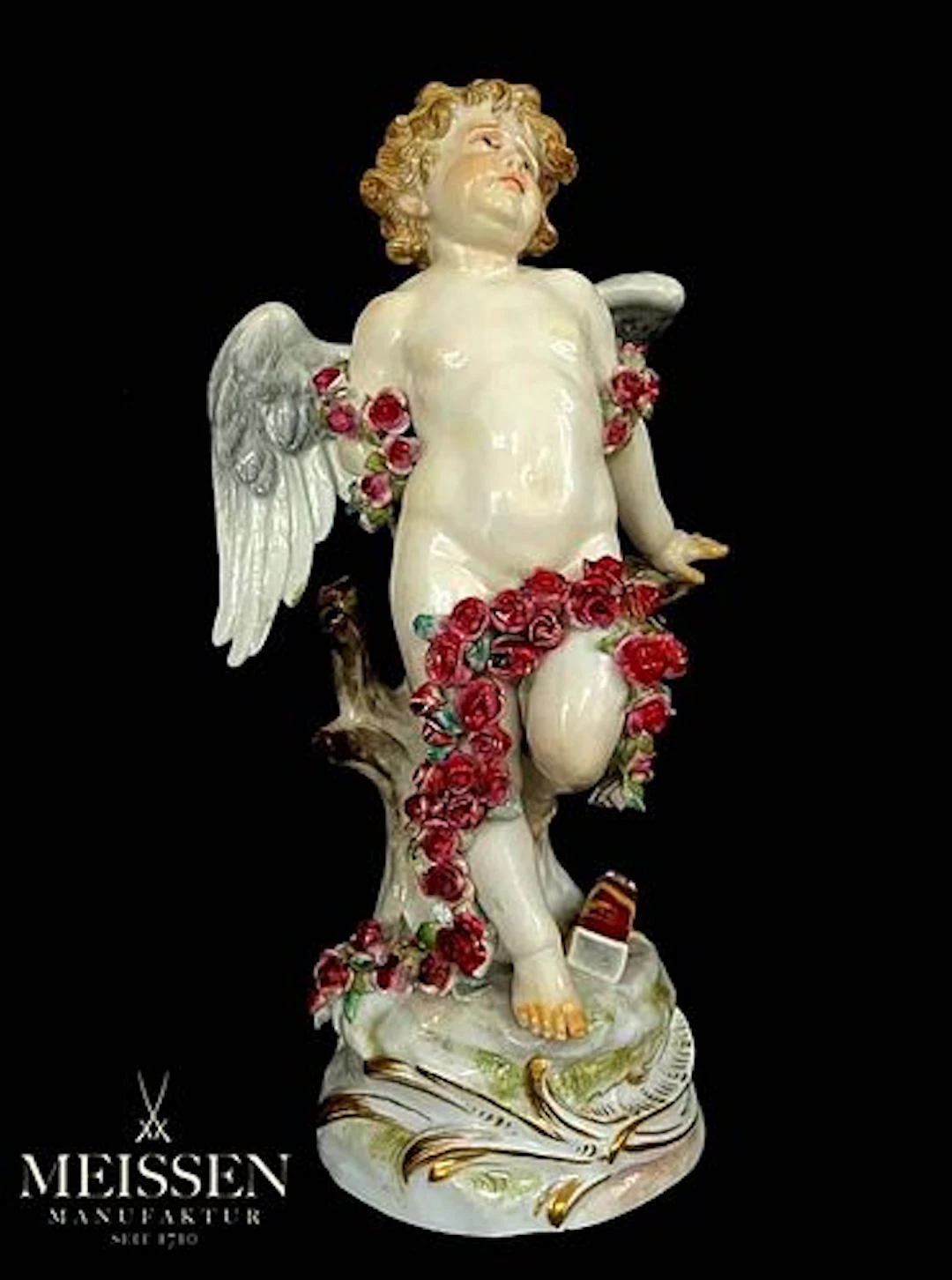 A German Meissen Hand Painted Porcelain Figurine, Hallmarked