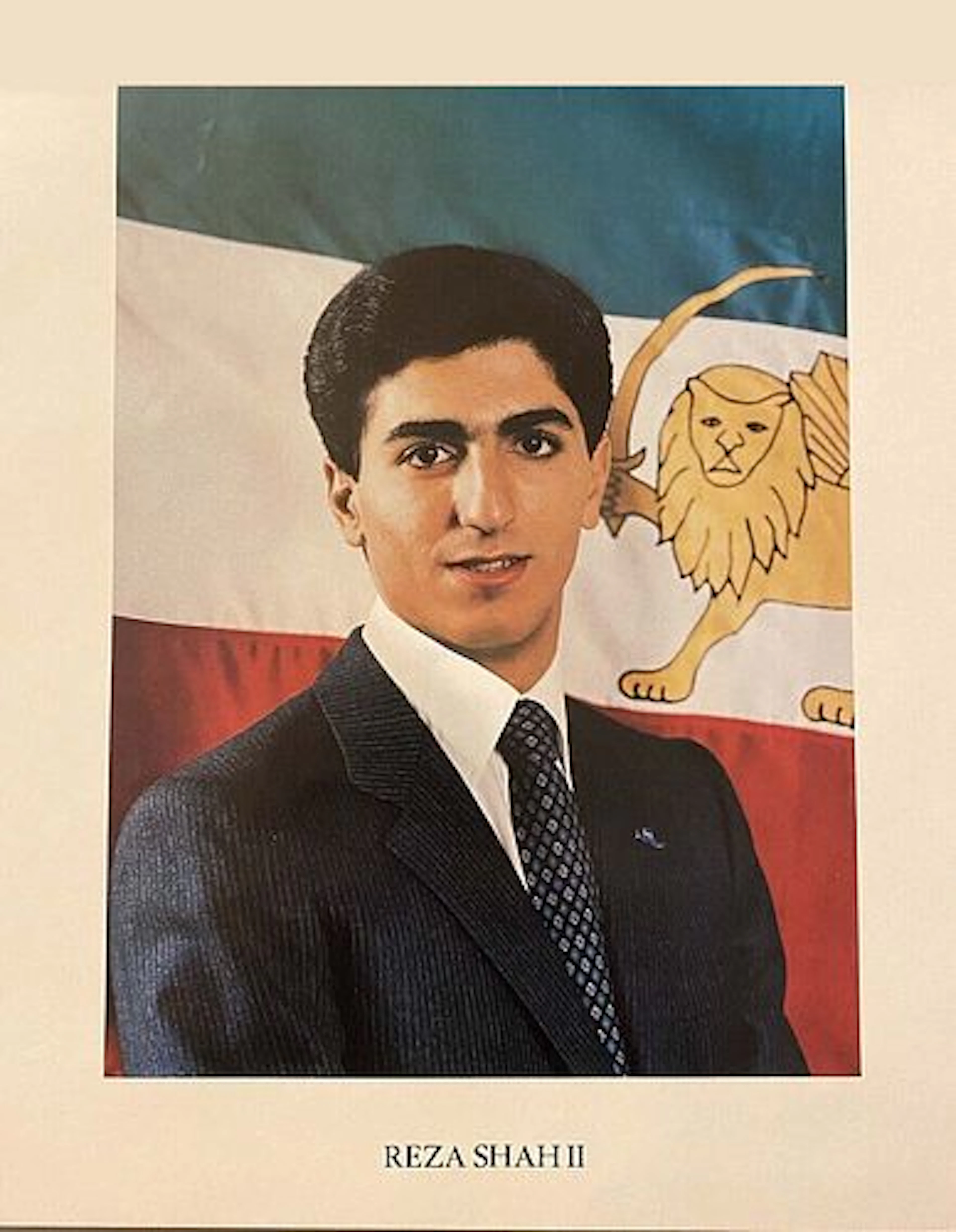 A Vintage Iran Persian King Reza Shah Pahlavi II Poster, 1980 Print