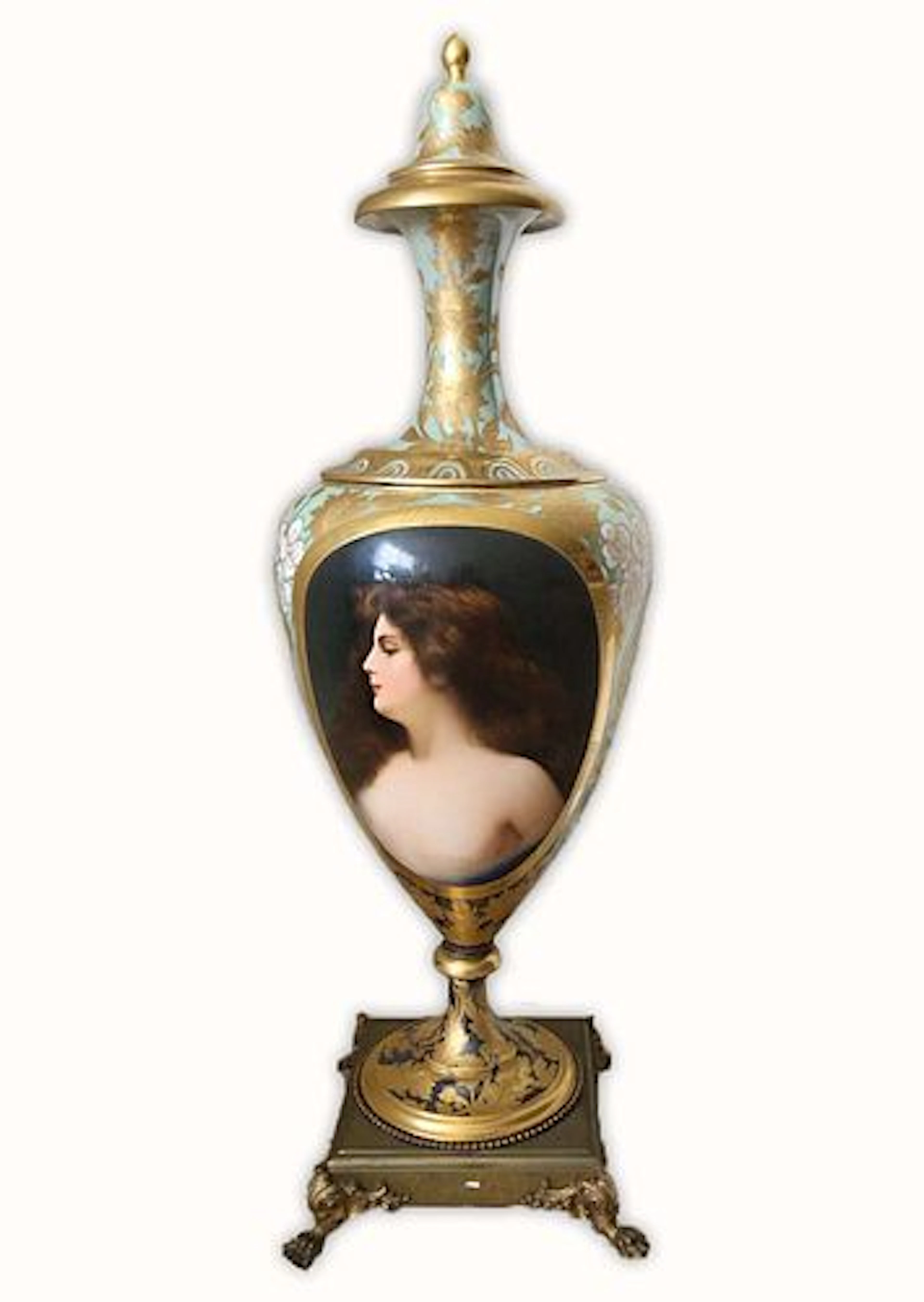 A Large 19th Century Royal Vienna Hand Painted Vase