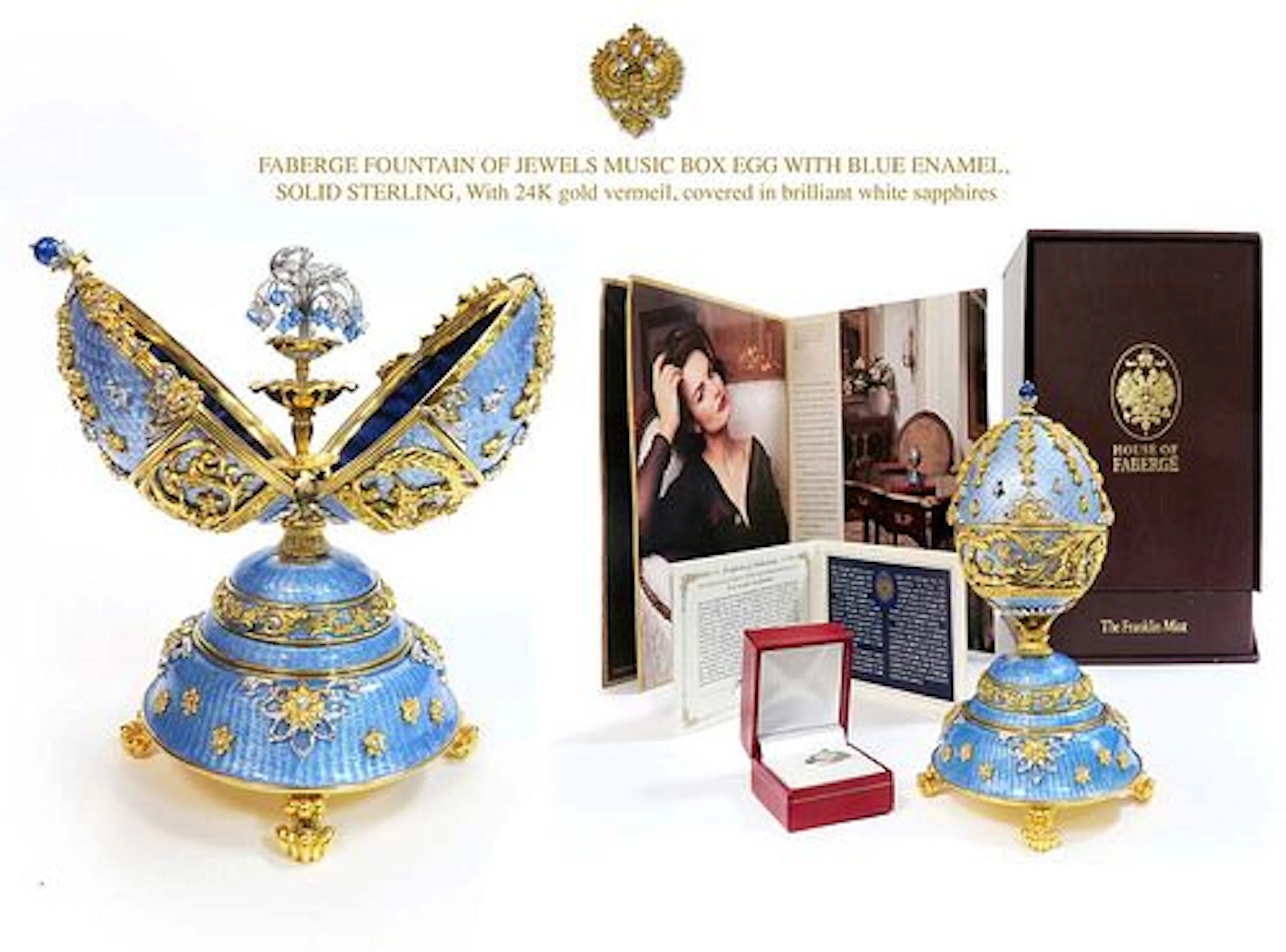 FABERGE FOUNTAIN OF JEWELS MUSIC BOX EGG