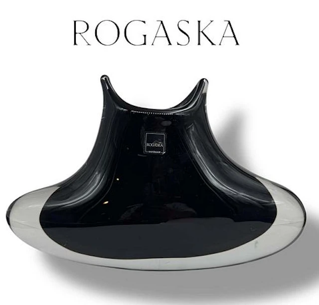 A Rogaska 1665 Black Crystal Glass Vase