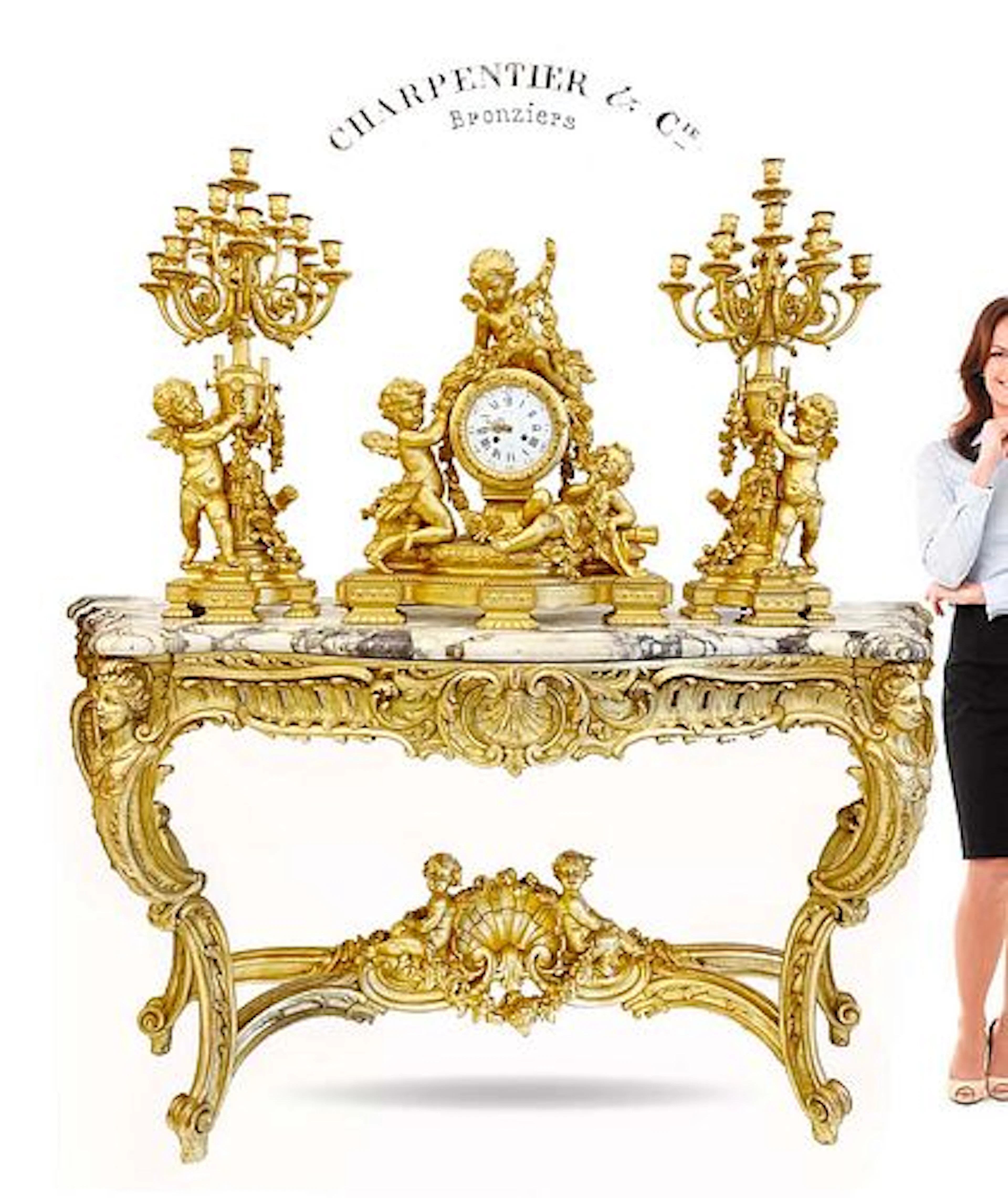A Monumental Museum Quality 19th C. French Charpentier & Cie Figural