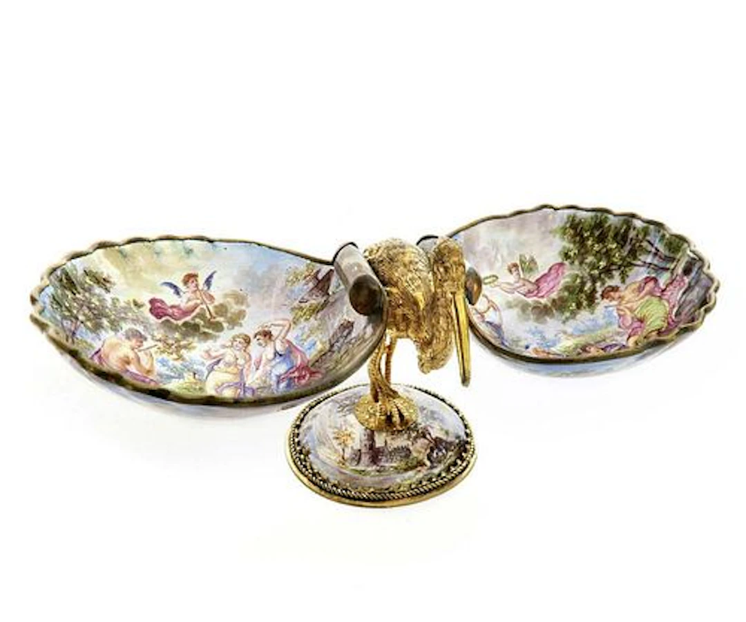 Viennese/Austrian Enamel Figural Salt Celar