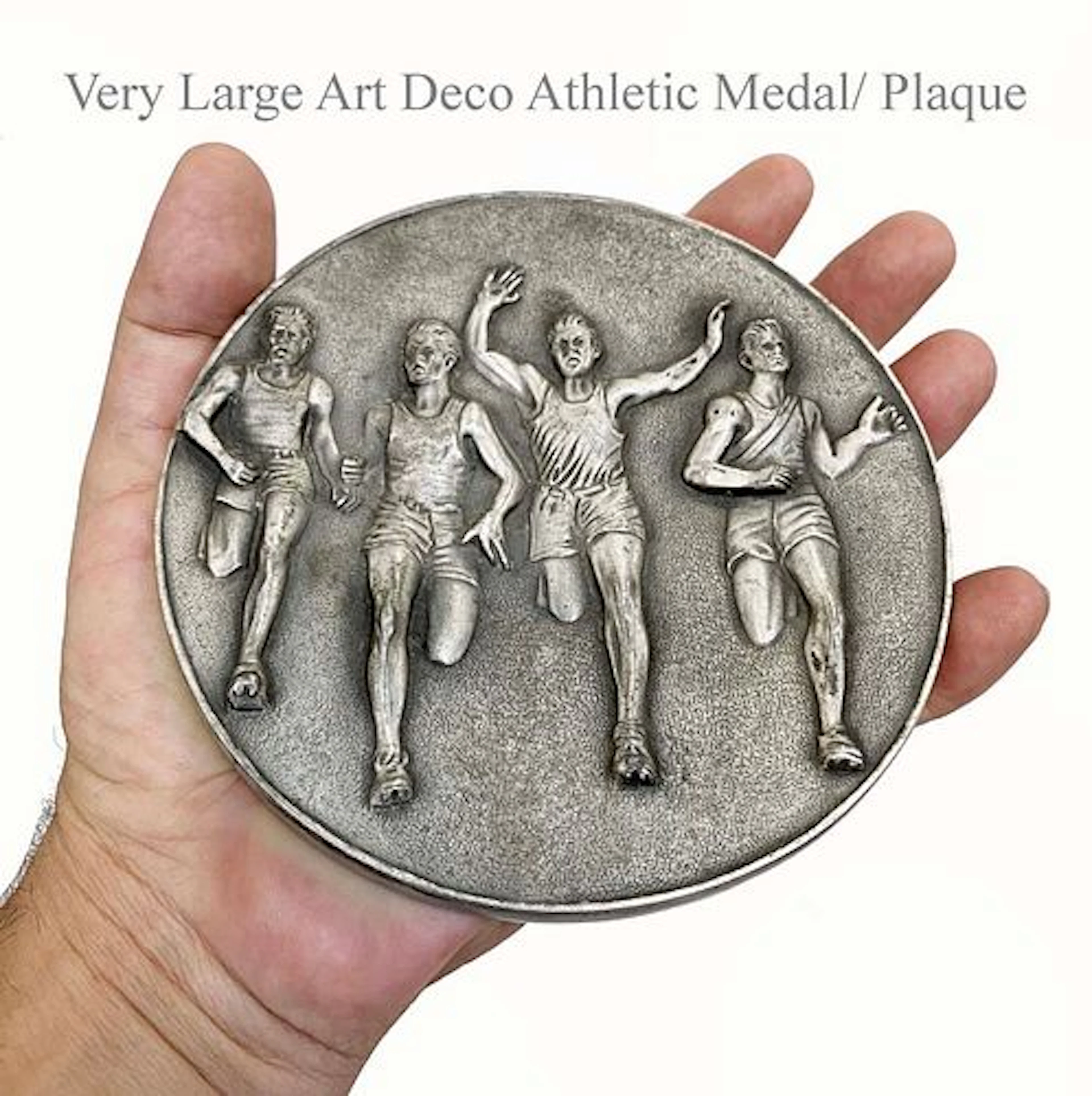 A Very Large Art Deco Athletic Medal/Plaque