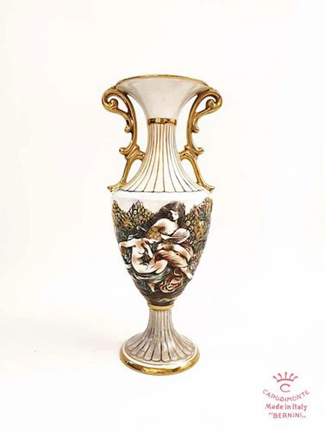 A Large CAPODIMONTE BERNINI Hand Painted Porcelain Vase/Urn