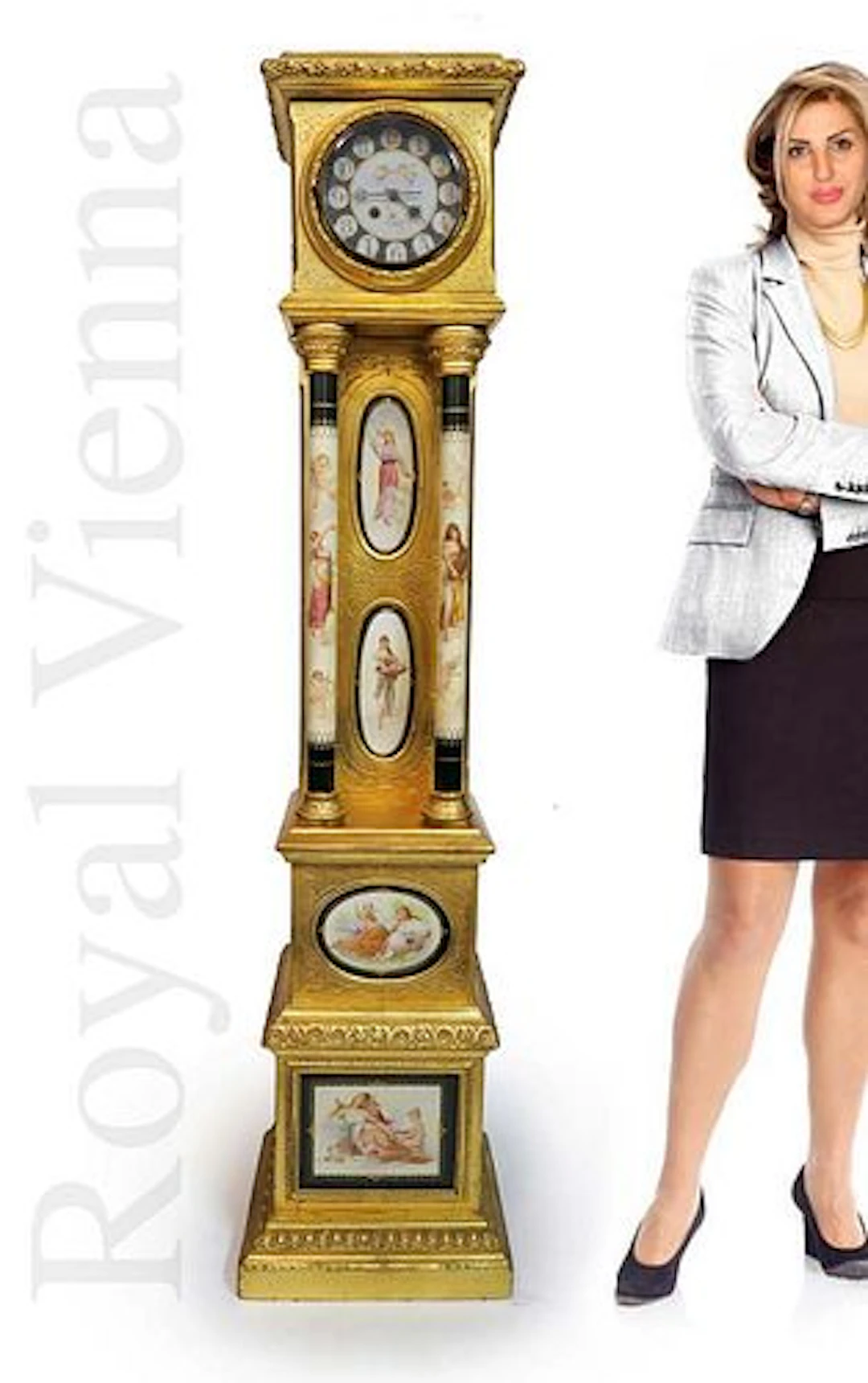 A LARGE 19TH C. AUSTRIAN ROYAL VIENNA CLOCK