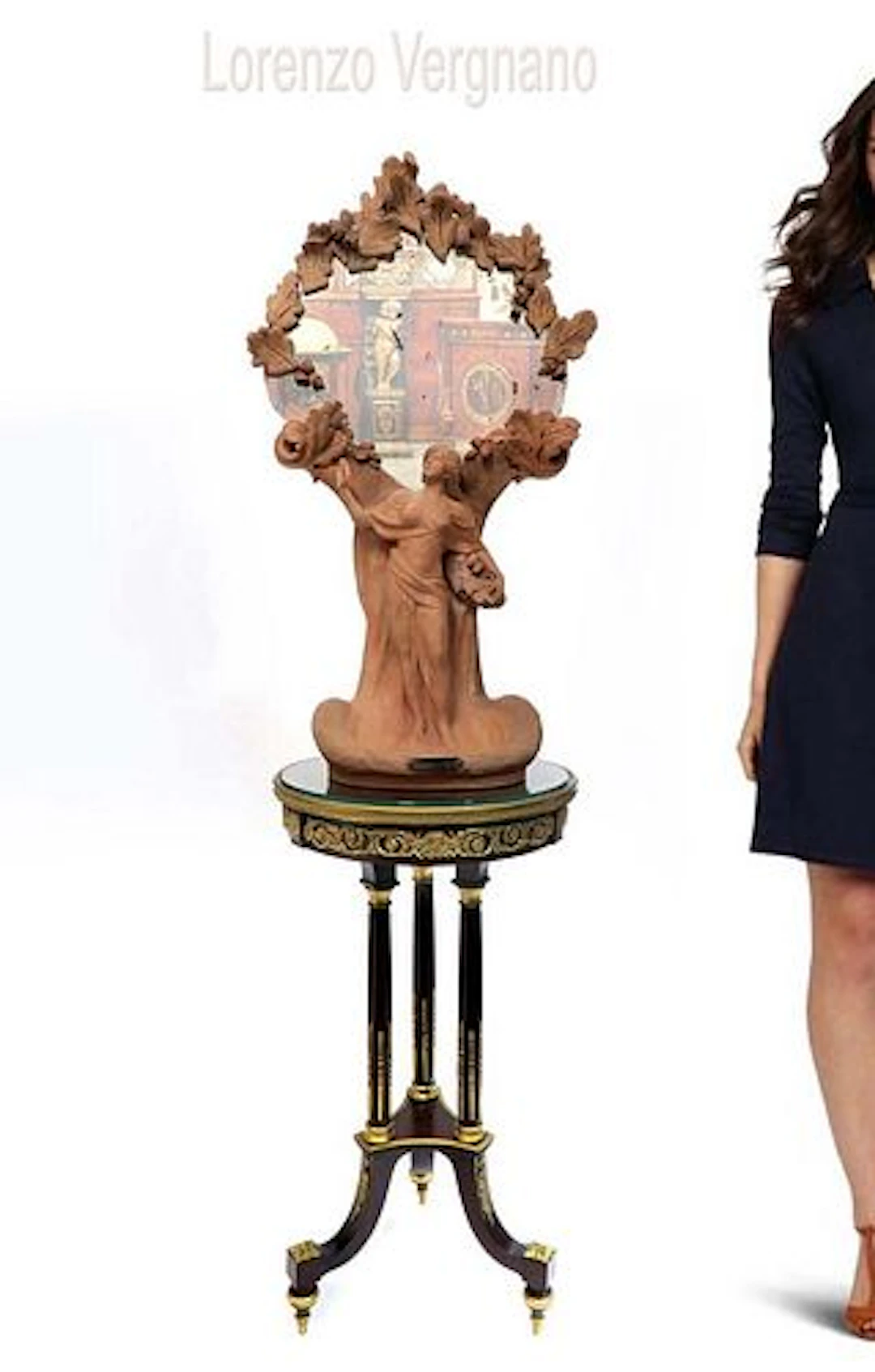 19th C. Large Terracotta Lorenzo Vergnano Mirror