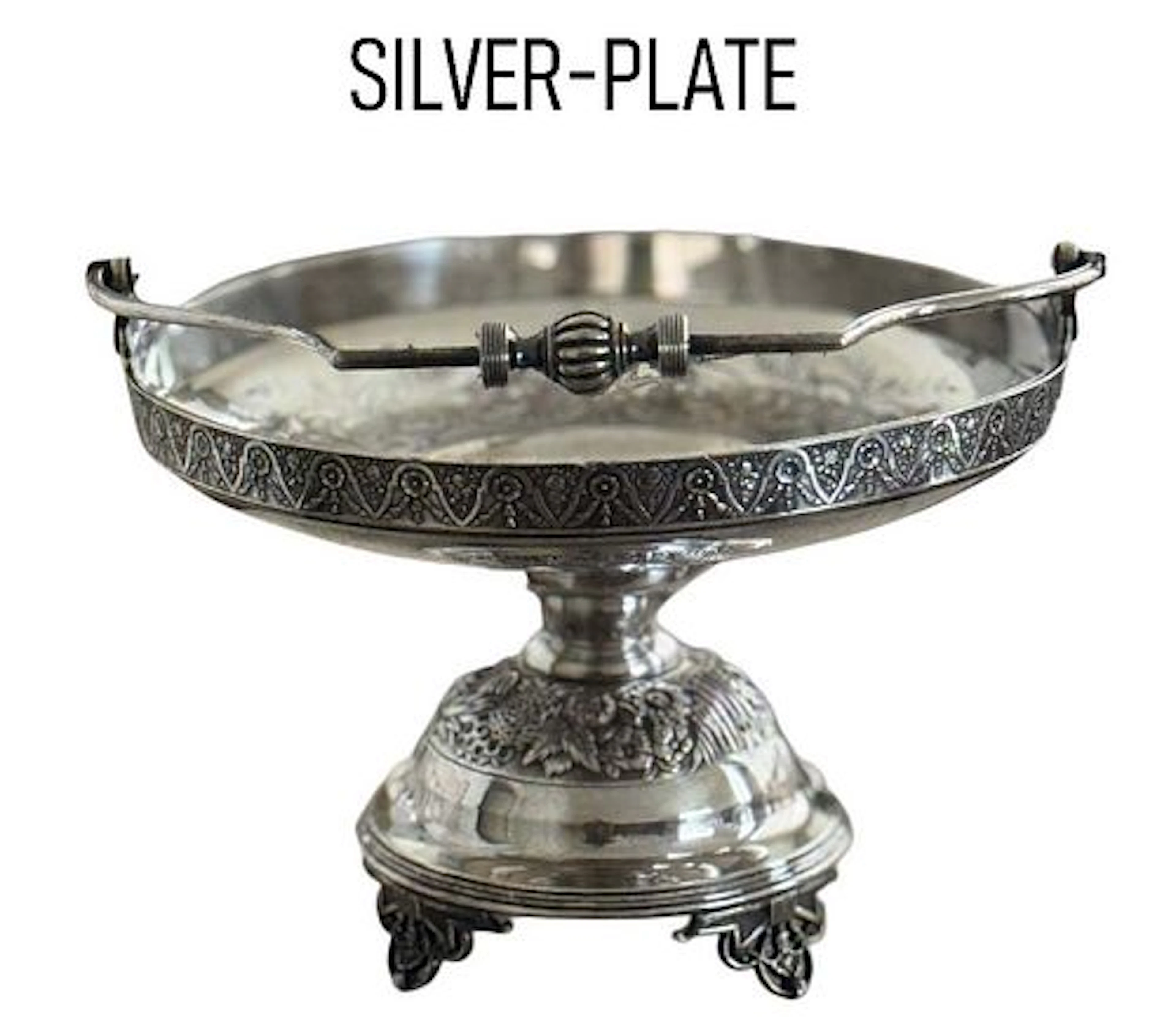 A Continental Silver-Plated Handled Basket/Centerpiece