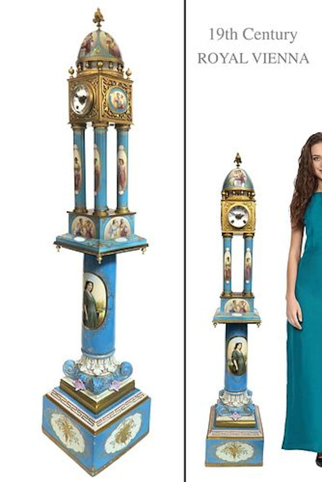 A LARGE 19TH C. AUSTRIAN ROYAL VIENNA CLOCK