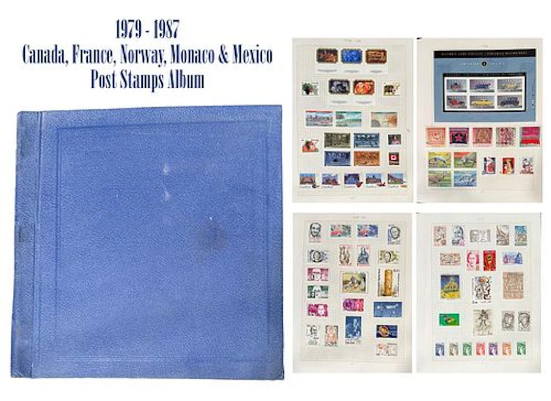 1979-1987 Canada, France, Norway, Monaco & Mexico Stamp Album