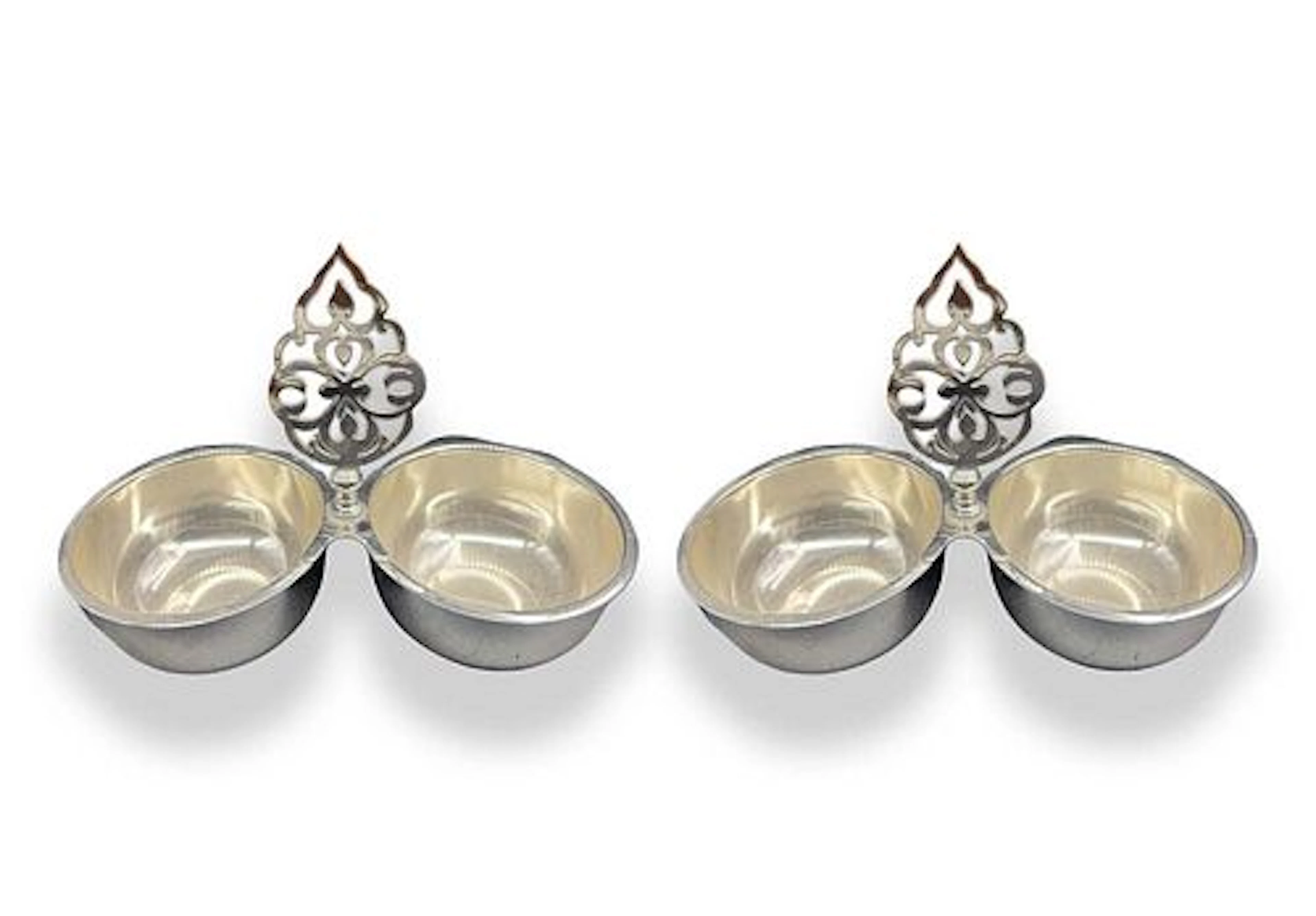 A Pair of Continental Silver-Plated Candi Bowls