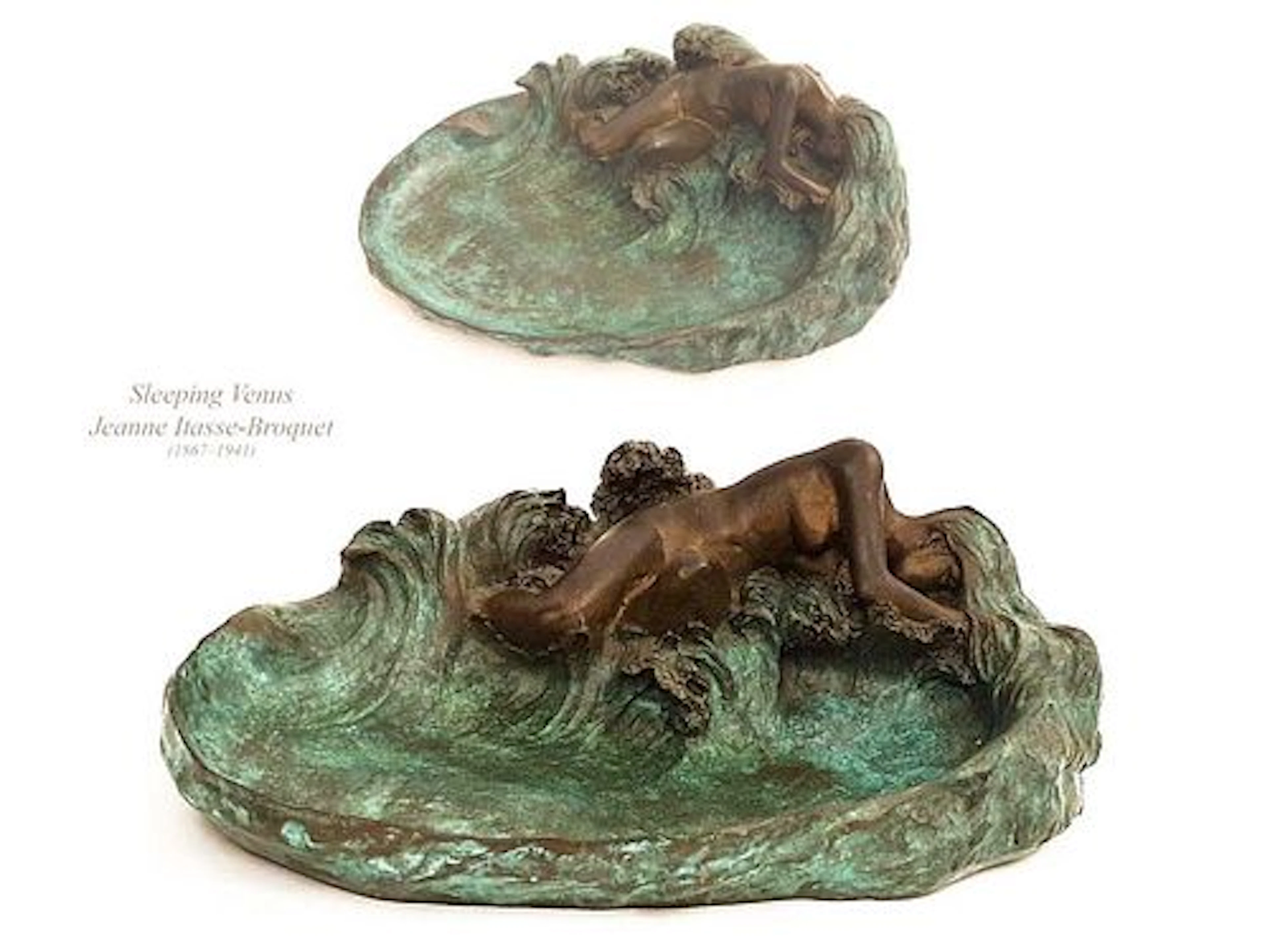 Sleeping Venus, A Jeanne Itasse-Broquet Bronze Figural Centerpiece, Signed
