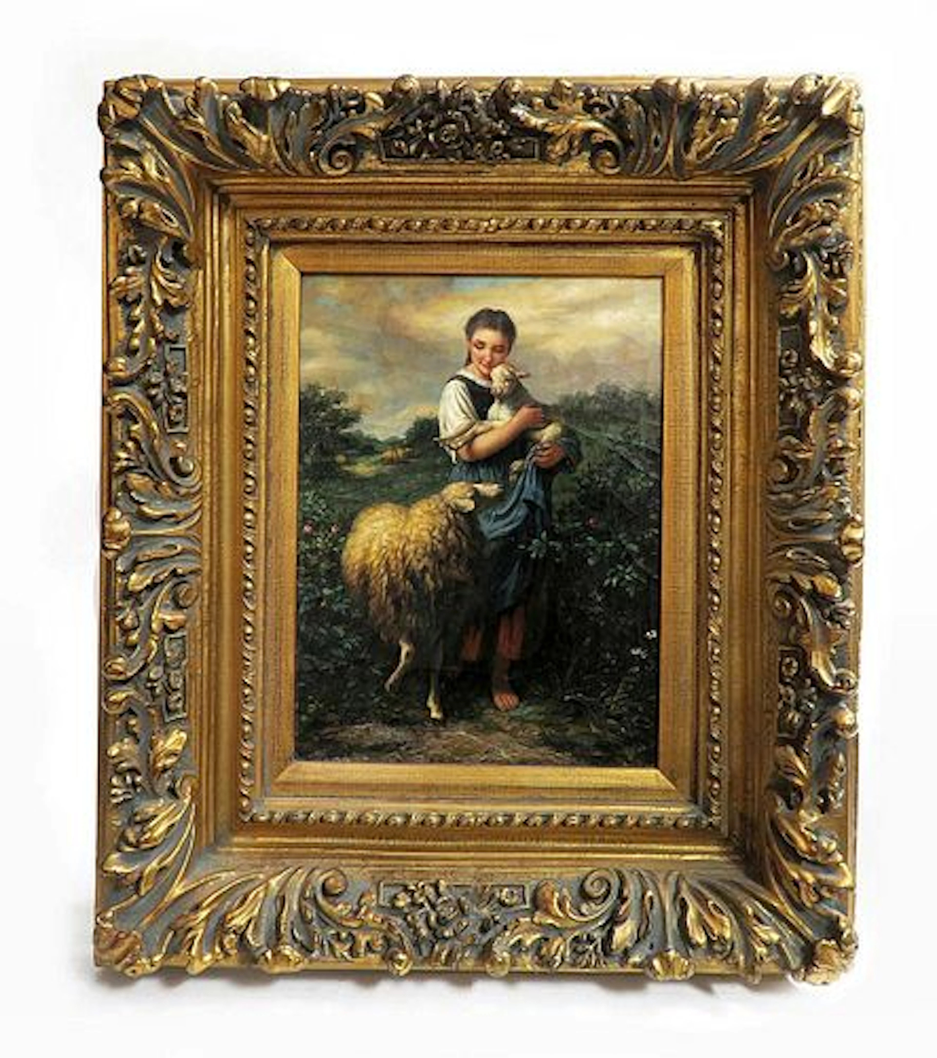 The Shepherdess, Oil on Board, COA & Signed