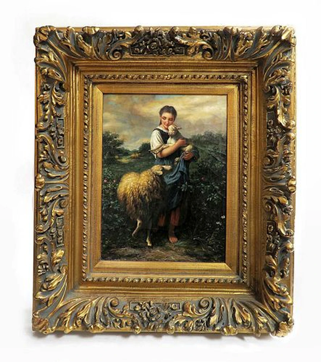 The Shepherdess, Oil on Board, COA & Signed