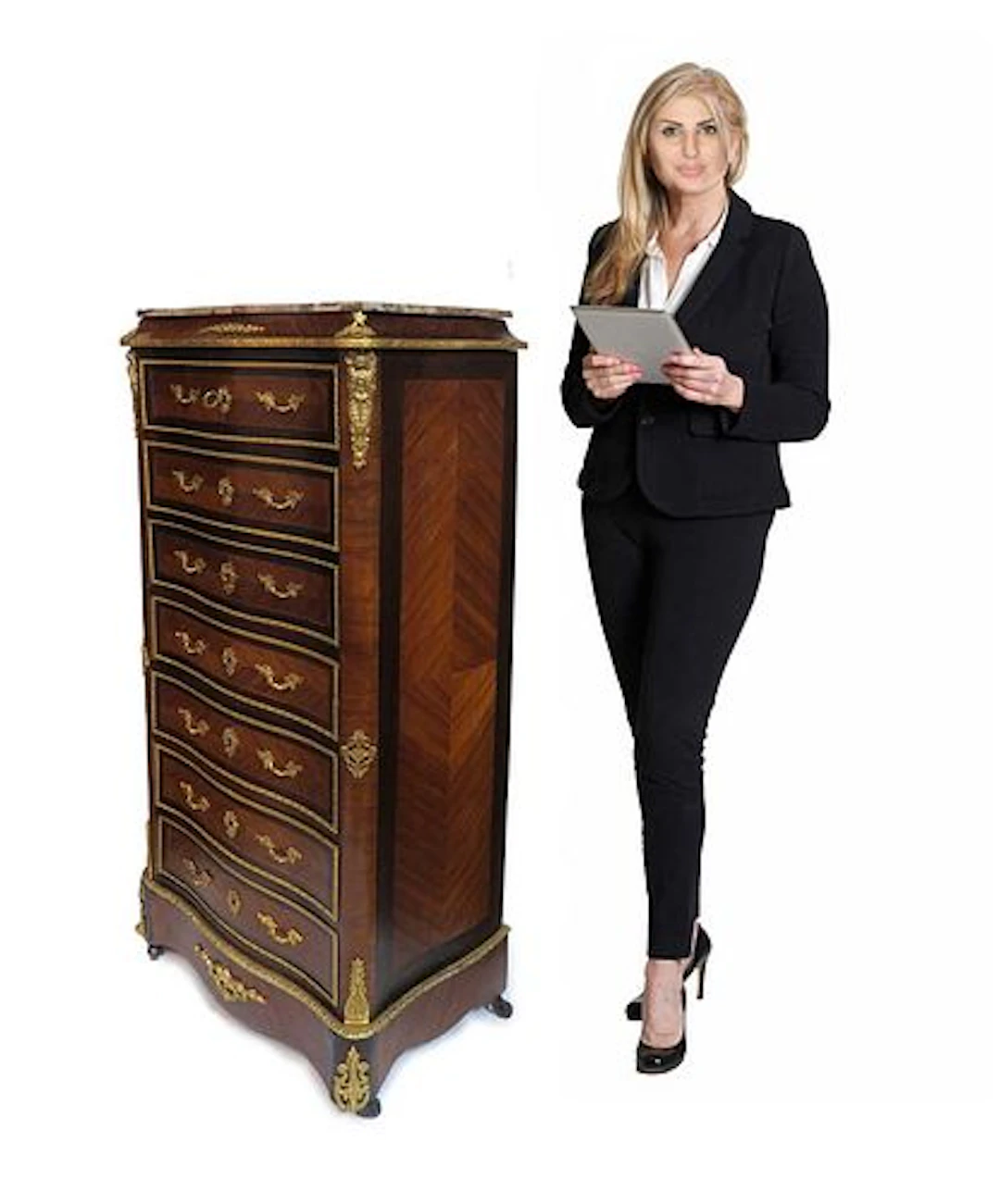 19th C. French Kingwood Lady's Desk/Cabinet