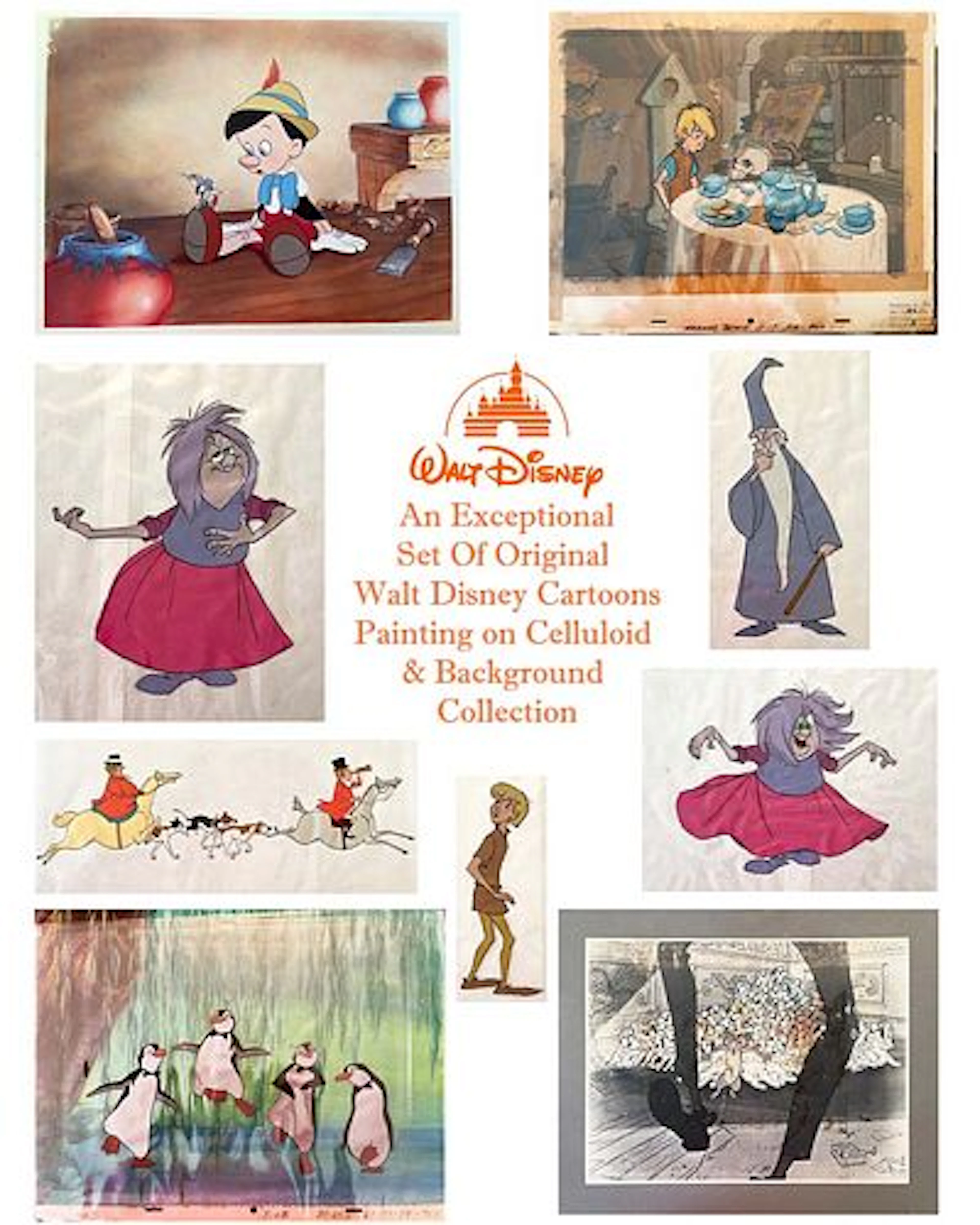 A Fine Set Of Walt Disney Cartoons Painting Collection