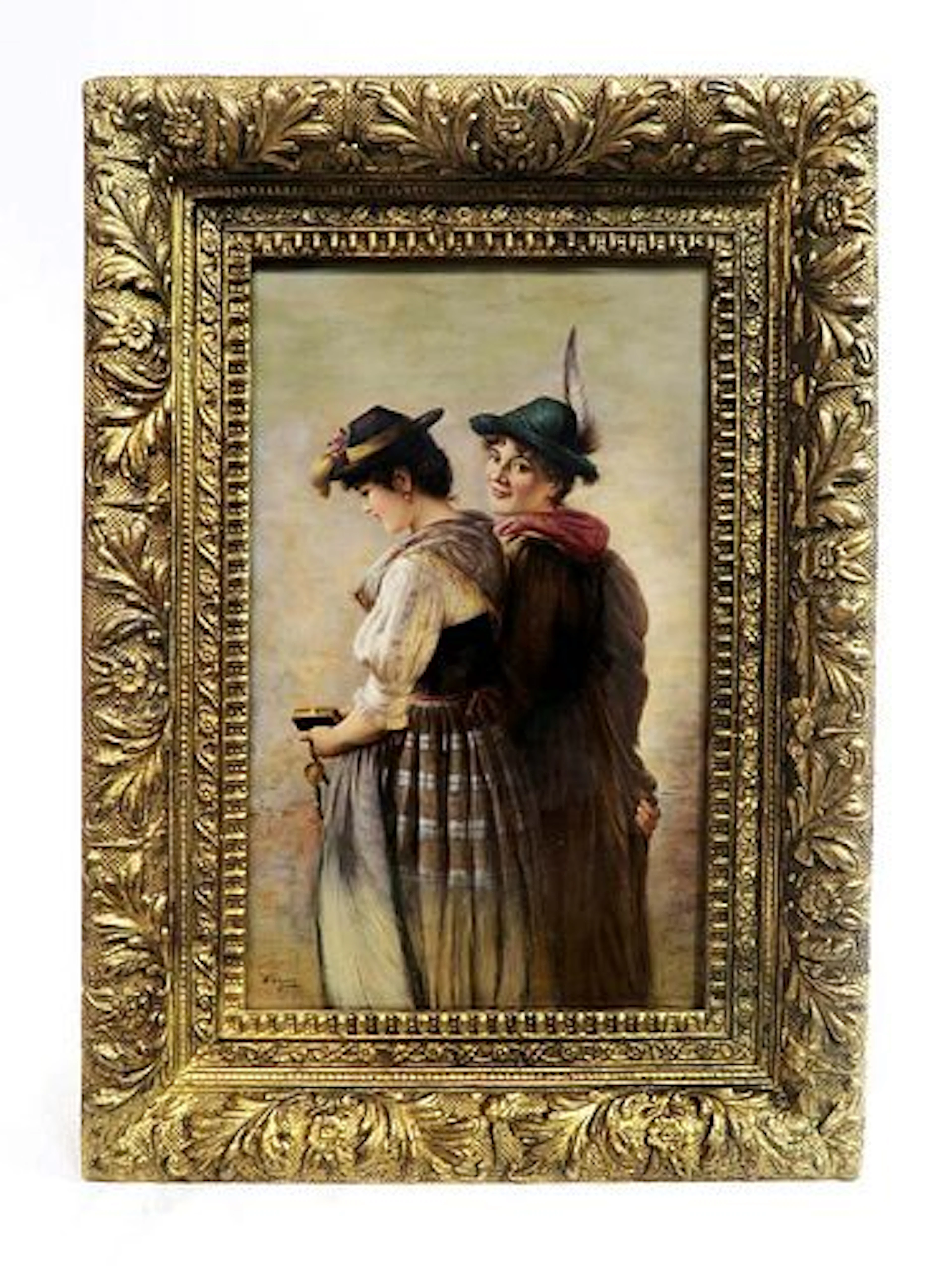 A Large Framed Berlin KPM Plaque signed Wagner