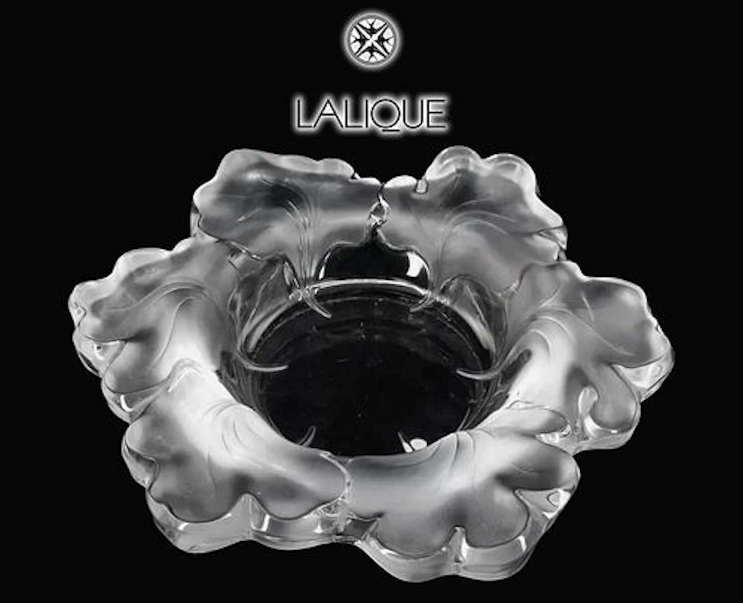 A Vintage French Lalique CAPUCINES Crystal Centerpiece/Bowl, Signed