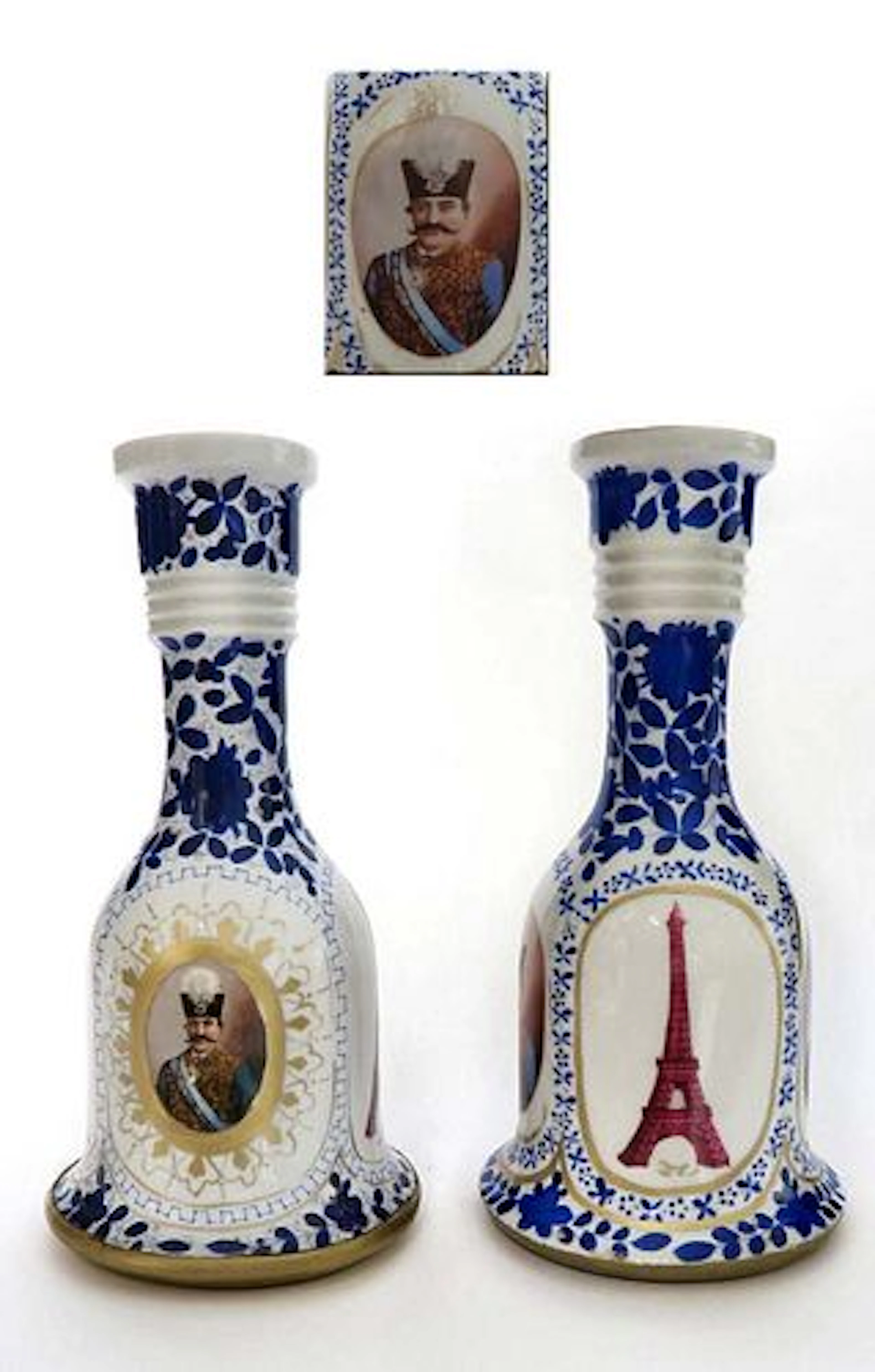 19th C. Pair of Persian Qajar Hooka