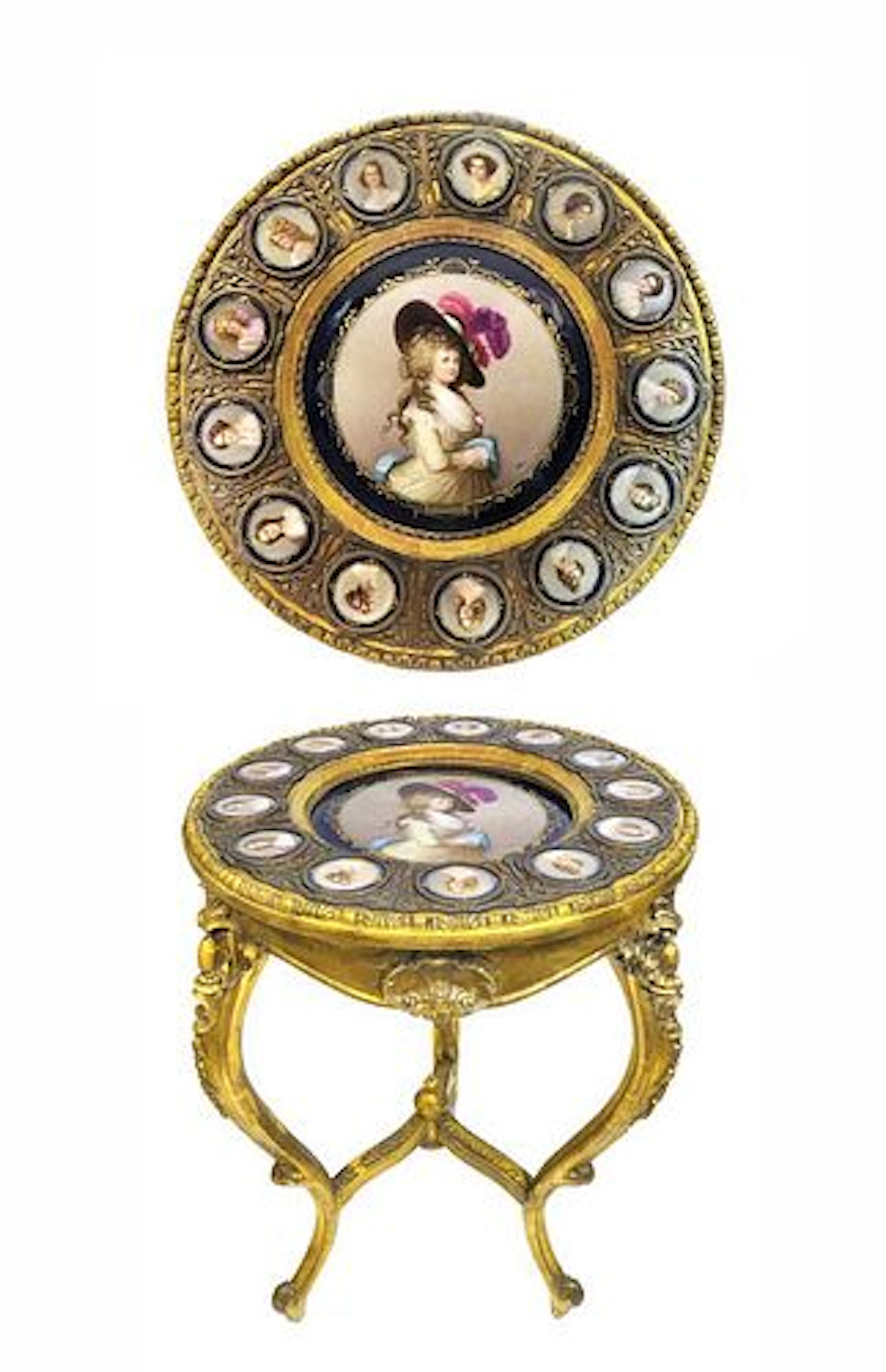 ORMOLU SEVRES GILTWOOD GUERIDON CIRCULAR TABLE, 19TH C.