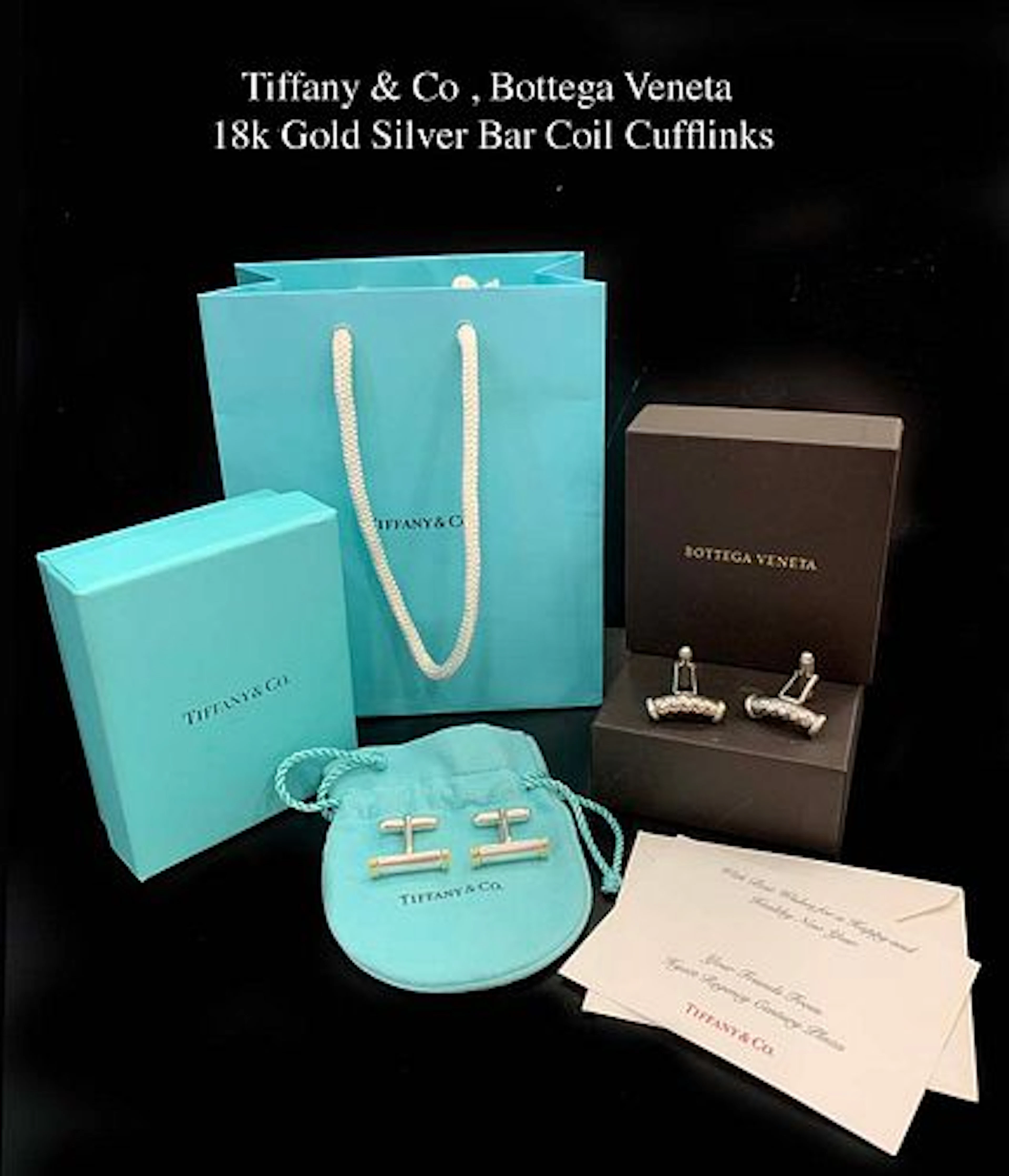 Tiffany & Co. & Bottega Veneta 18k Gold & Sterling Silver Cufflinks