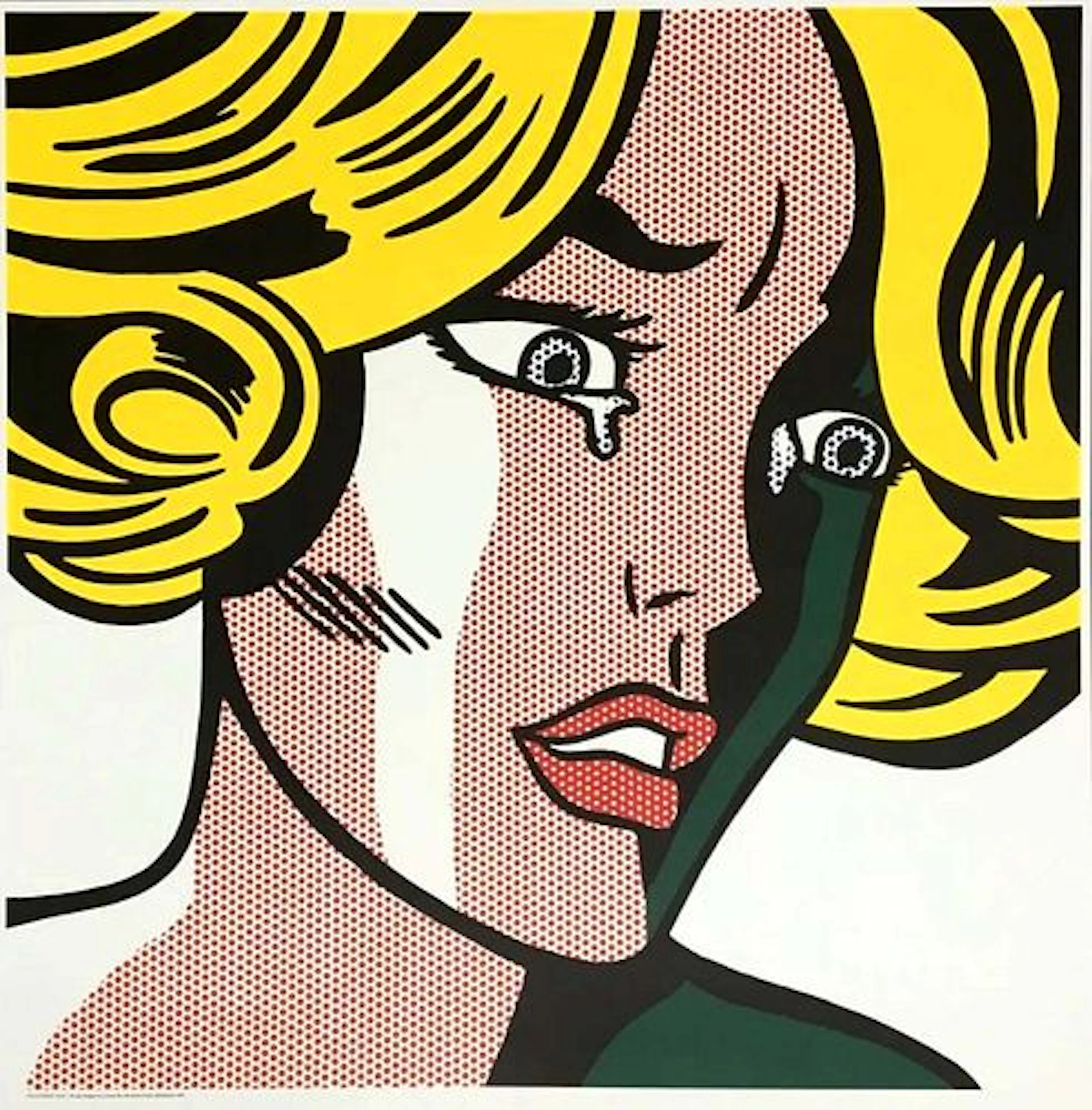 A Roy Lichtenstein Exhibition Poster Print, Frightened Girl