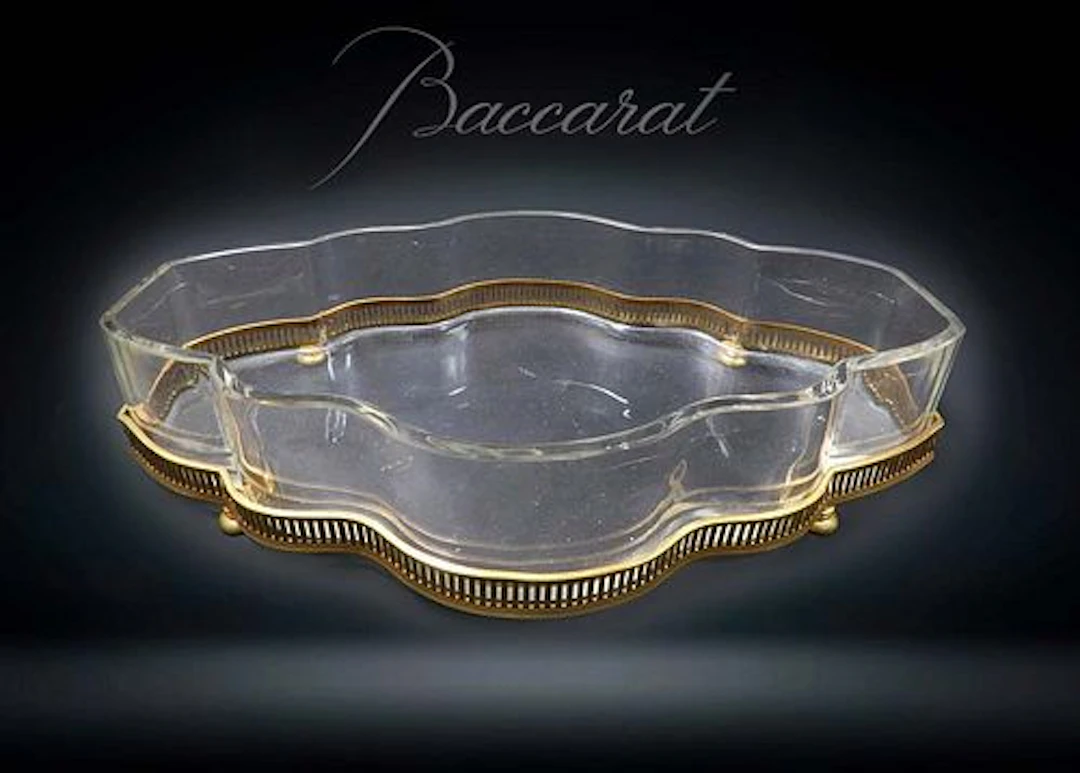 19th C. French Baccarat Crystal & Gilt Bronze Centerpiece Bowl