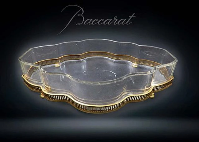 19th C. French Baccarat Crystal & Gilt Bronze Centerpiece Bowl