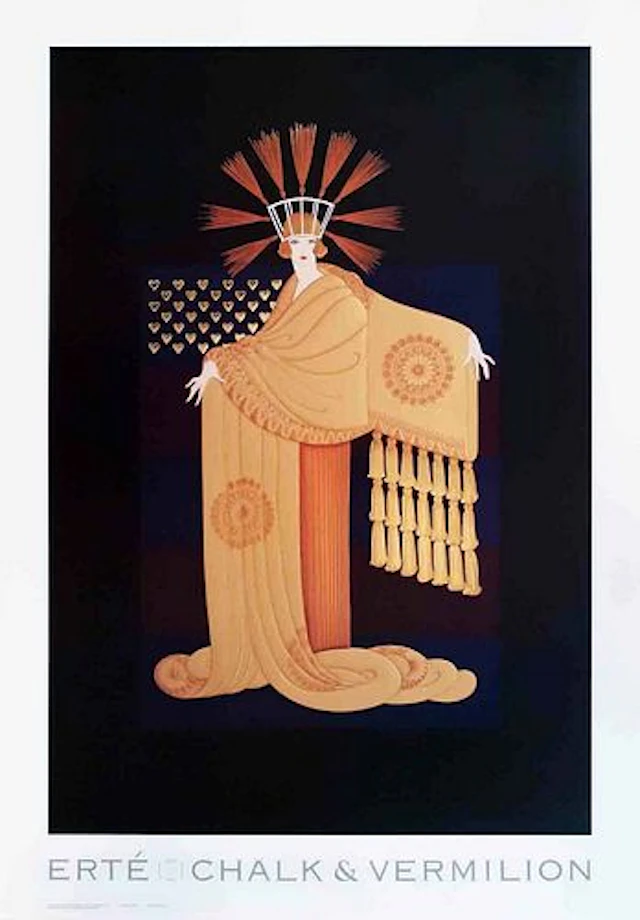 Tassel Gown, Vintage ERTE Lithograph Poster, 1993