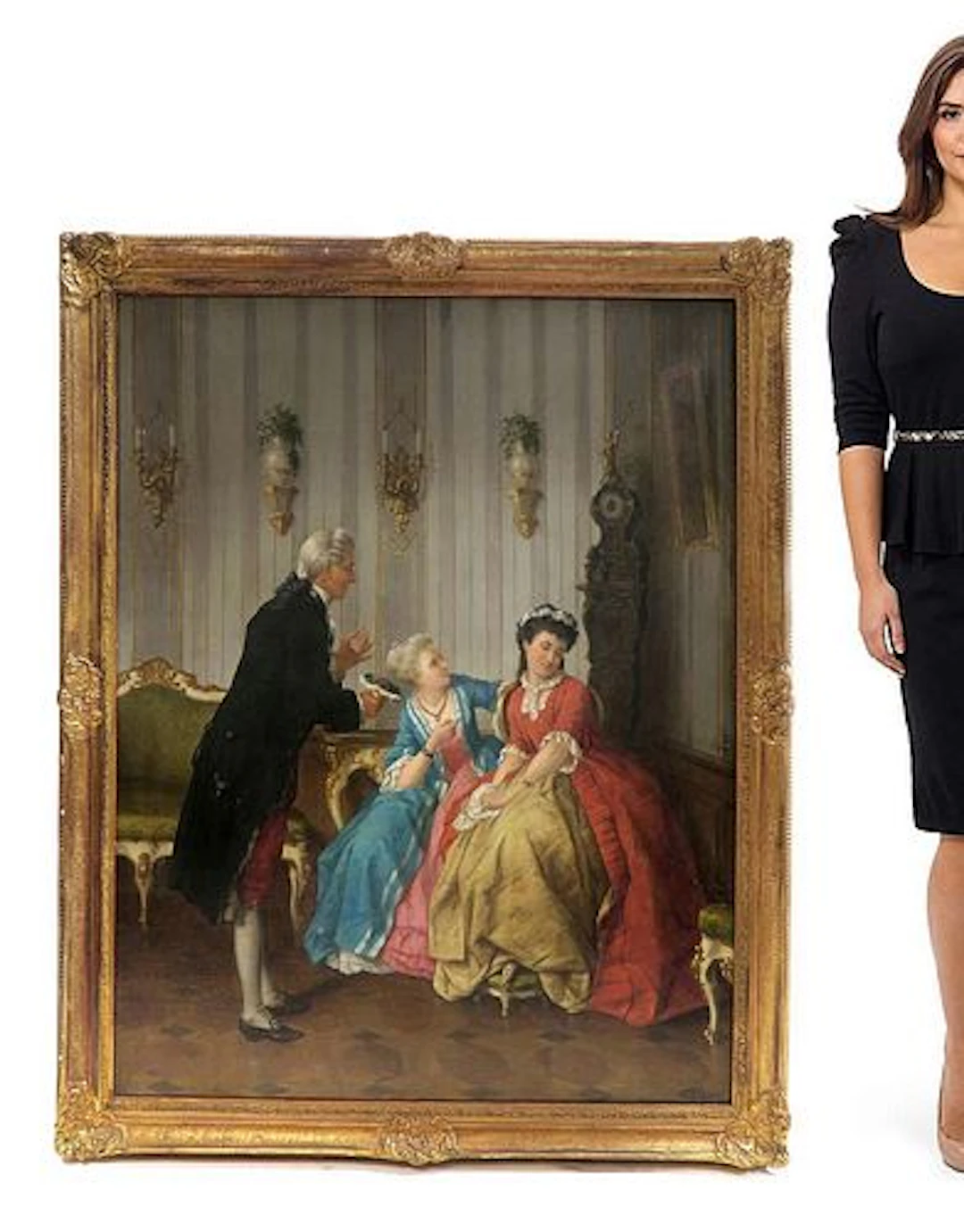 Large 19th C Oil on Canvas signed F. Weiber
