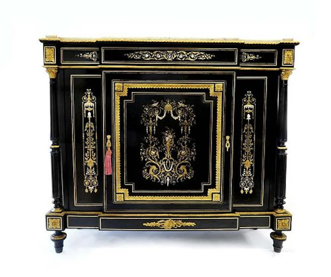 Charles Guillaume Diehl Bronze Ebonised Inlaid Cabinet
