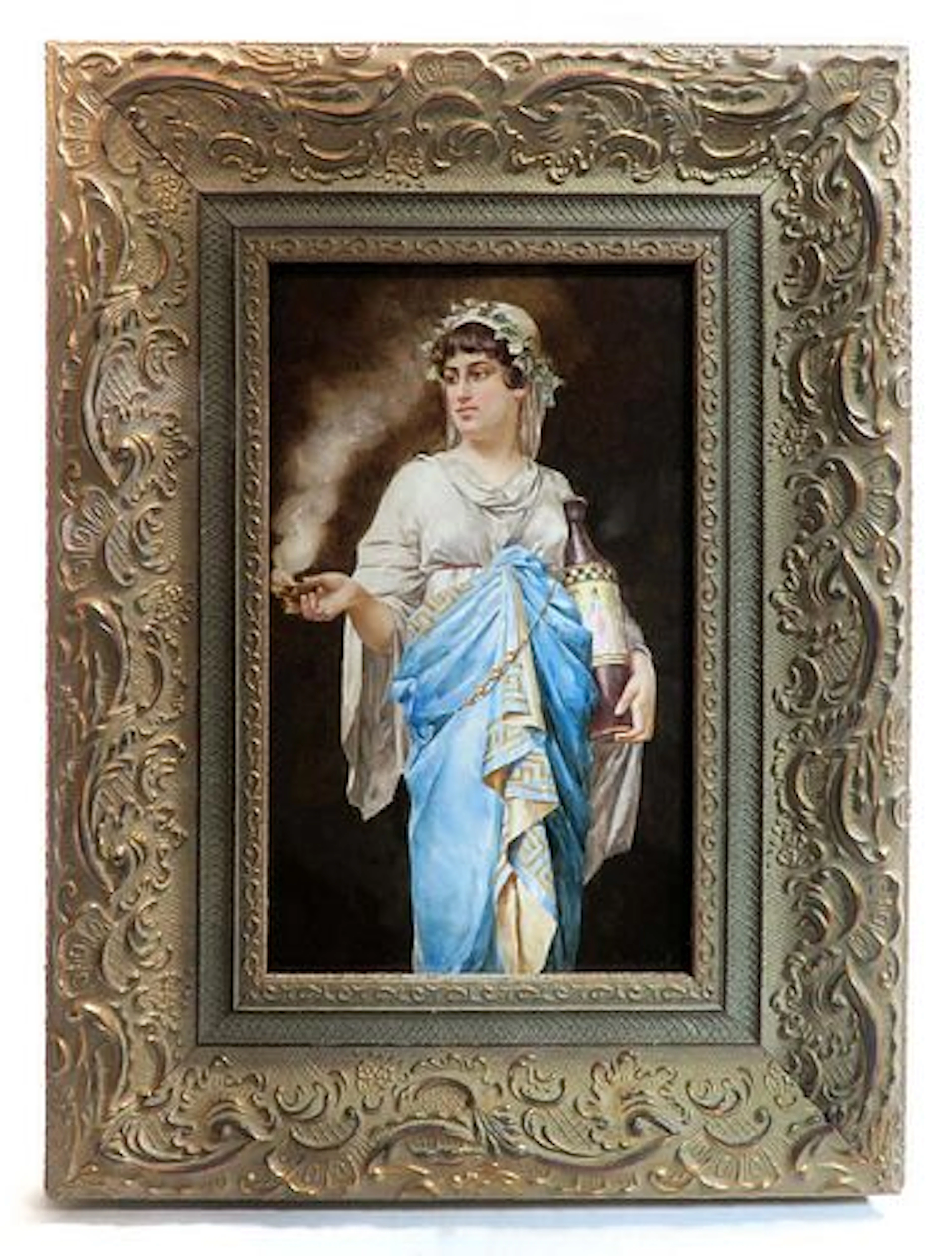 A Framed German Berlin KPM Porcelain Plaque