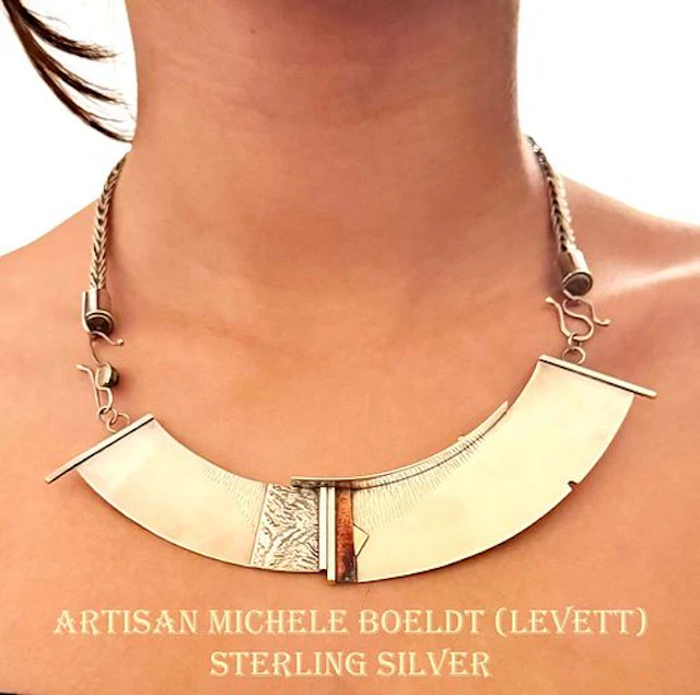 Artisan Michele Boeldt (LeVett) Sterling Silver Modernist Necklace