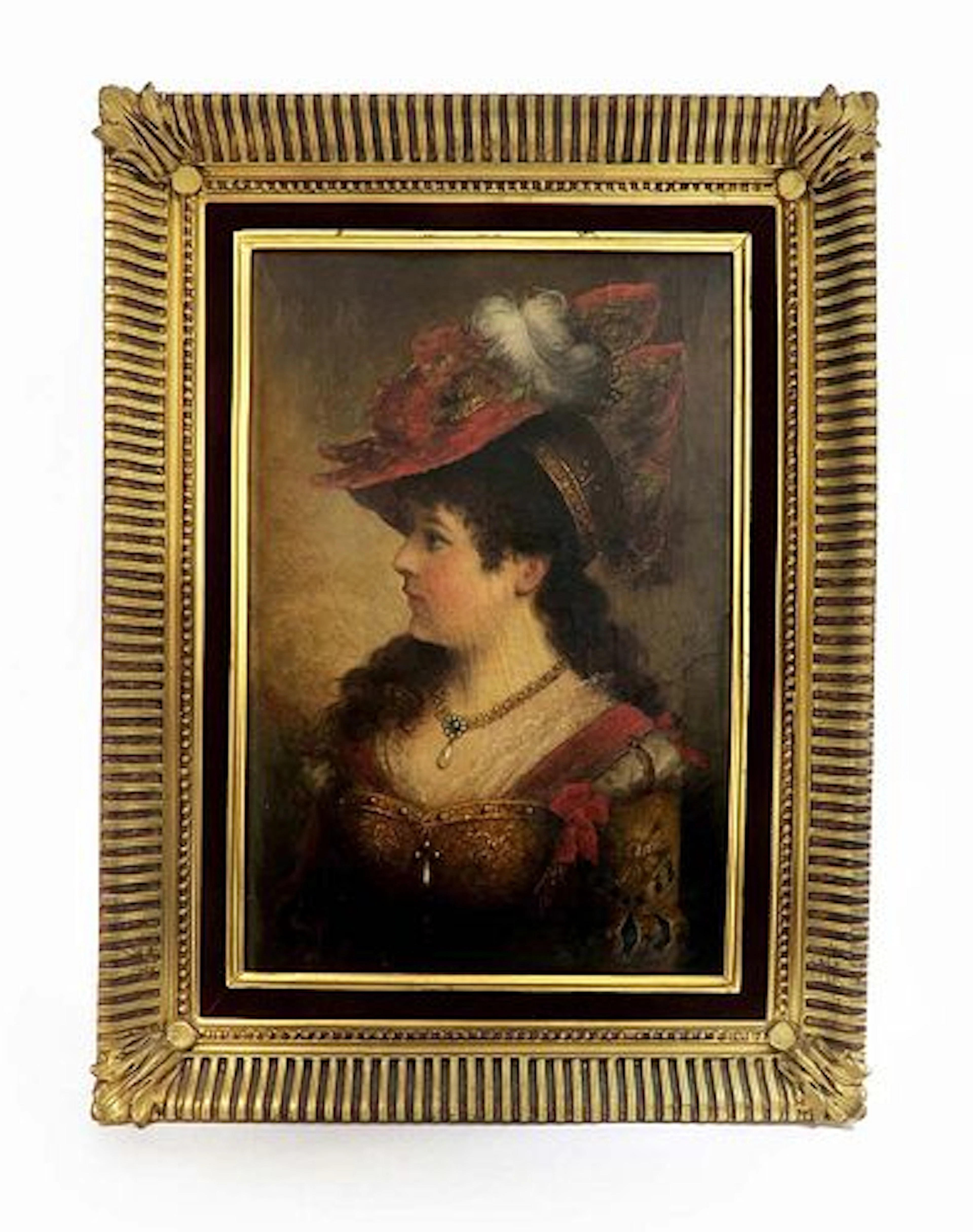 19th C. Framed Continental Oil on Canvas