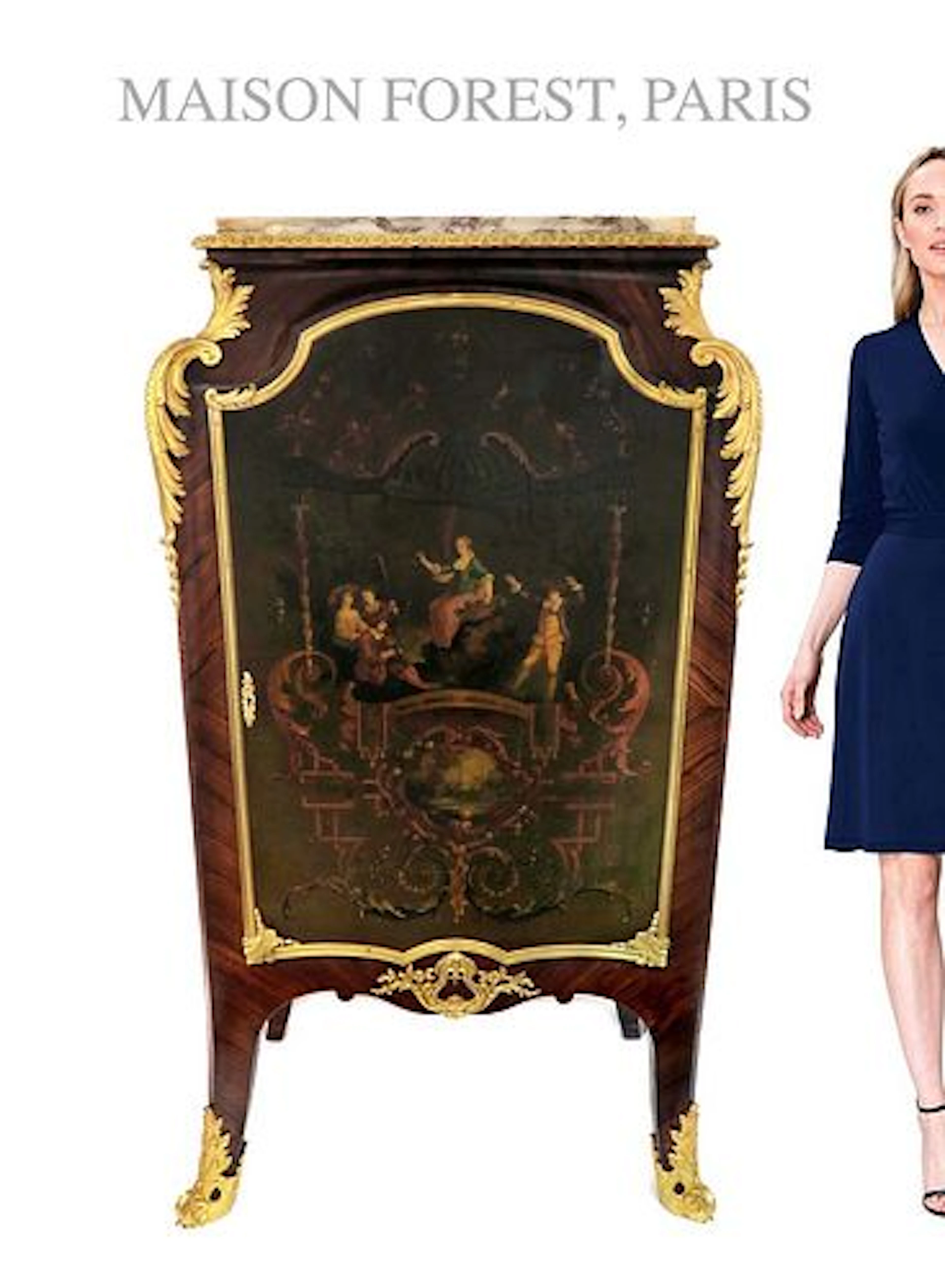 MAISON FOREST ORMOLU-MOUNTED MAHOGANY KINGWOOD CABINET