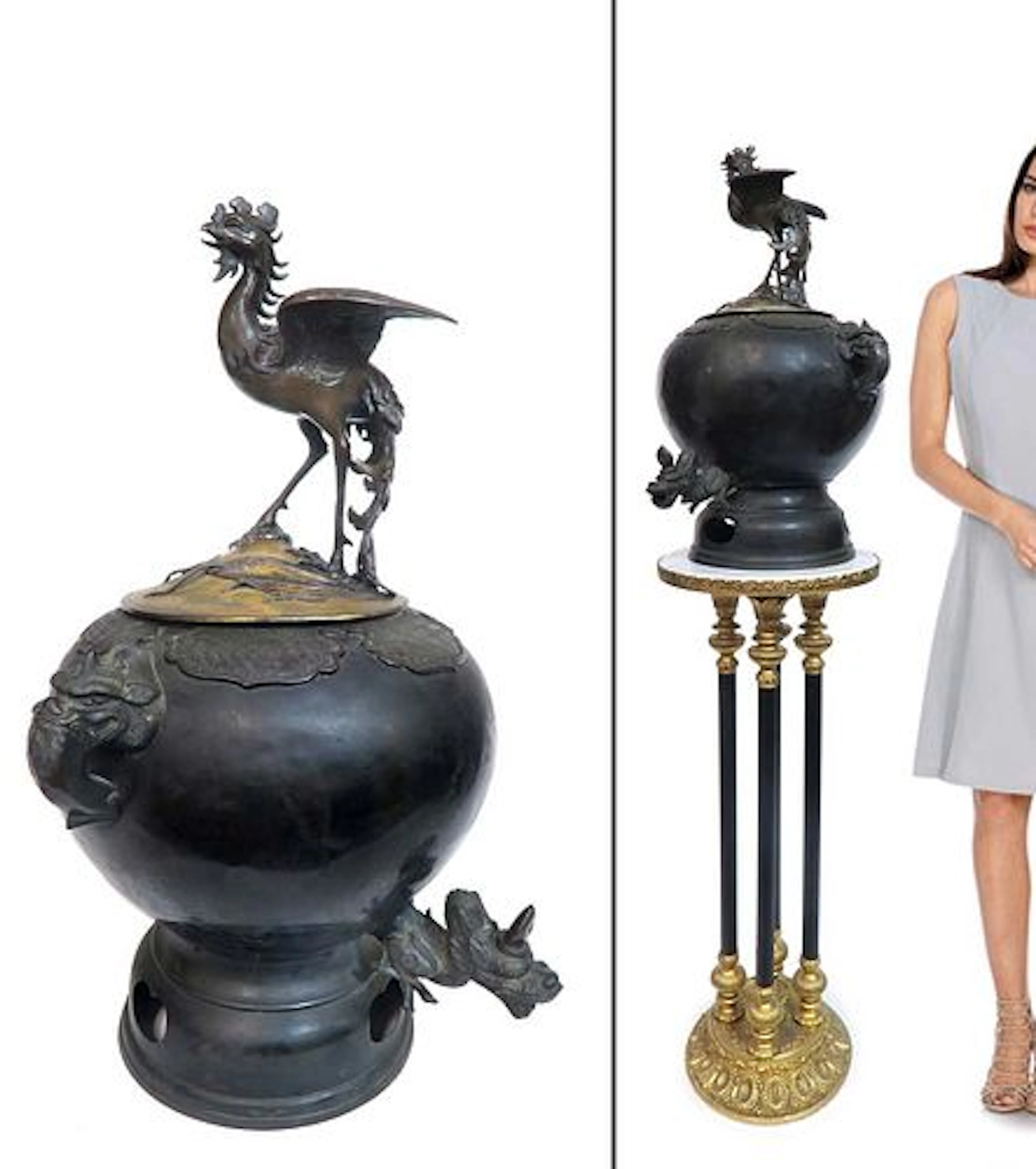 A Large Chinese Bronze Samovar, Signed, 18th C.