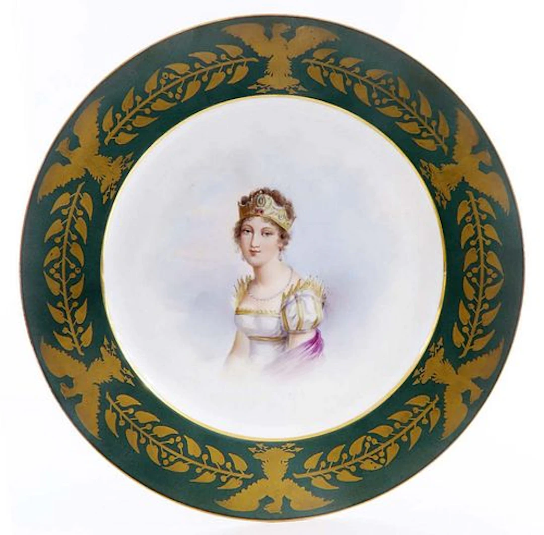 Marie Louise Portrait, 19th C. SEVRES GILDED PLATE