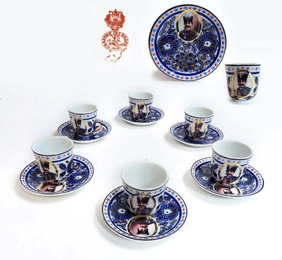Set of Russian Gardner coffee Set Qajar Persian Market