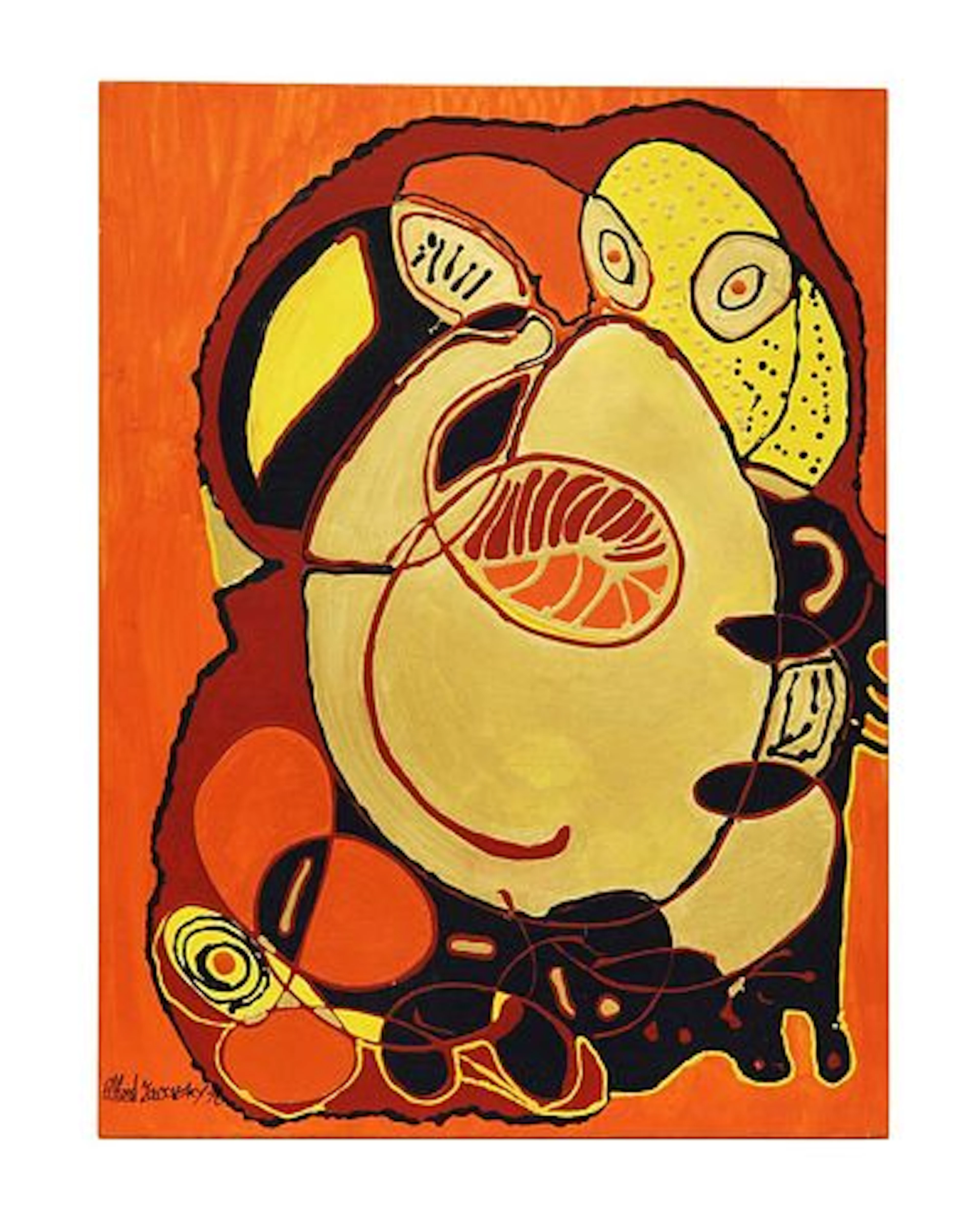 Alfred Zacovsky Signed Textured Acrylic Modern Abstract on Canvas Painting