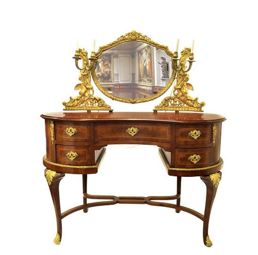 19th C. F. Linke Style French Figural Vanity Table