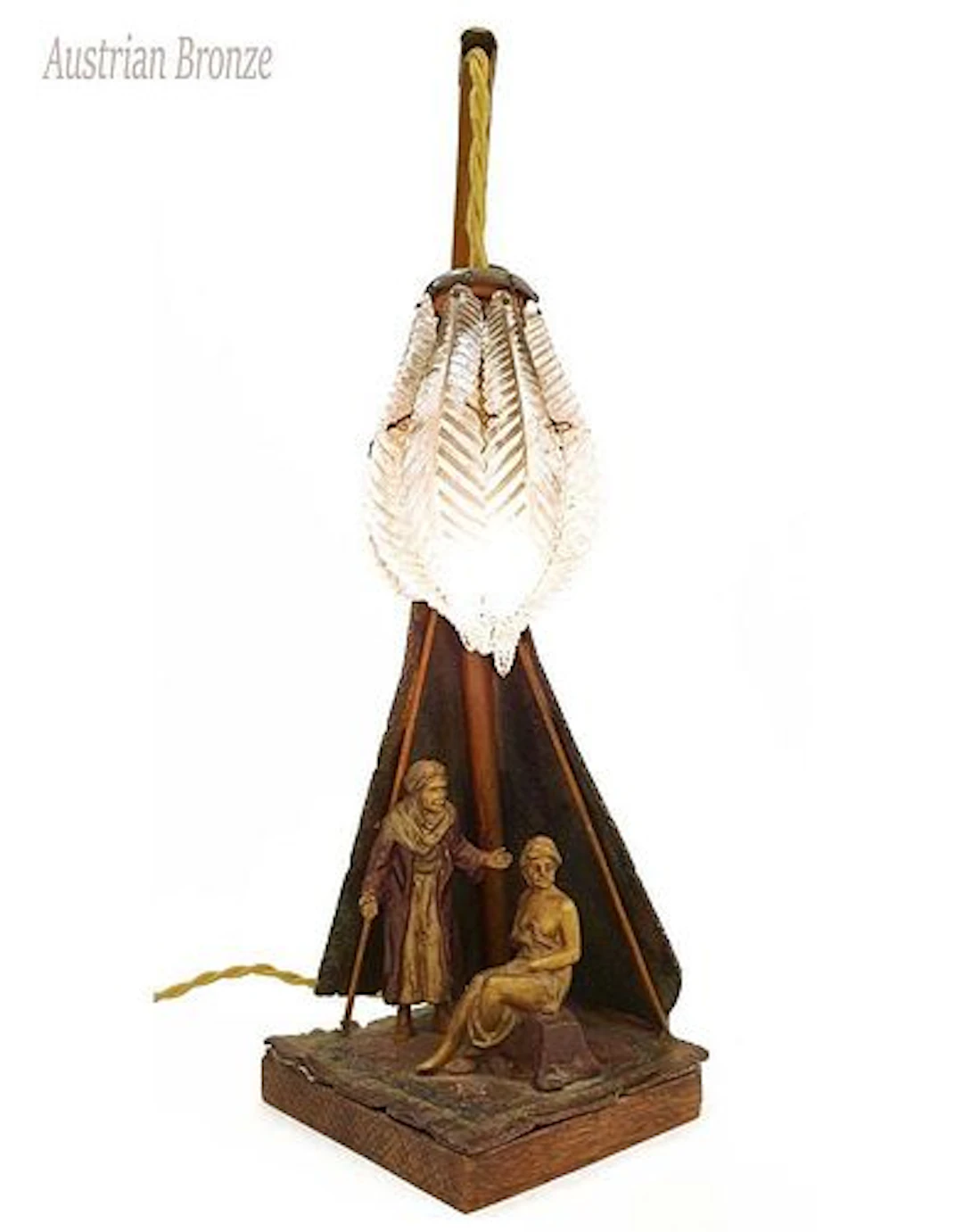The Harem, Austrian Orientalist Bronze Figurines Lamp