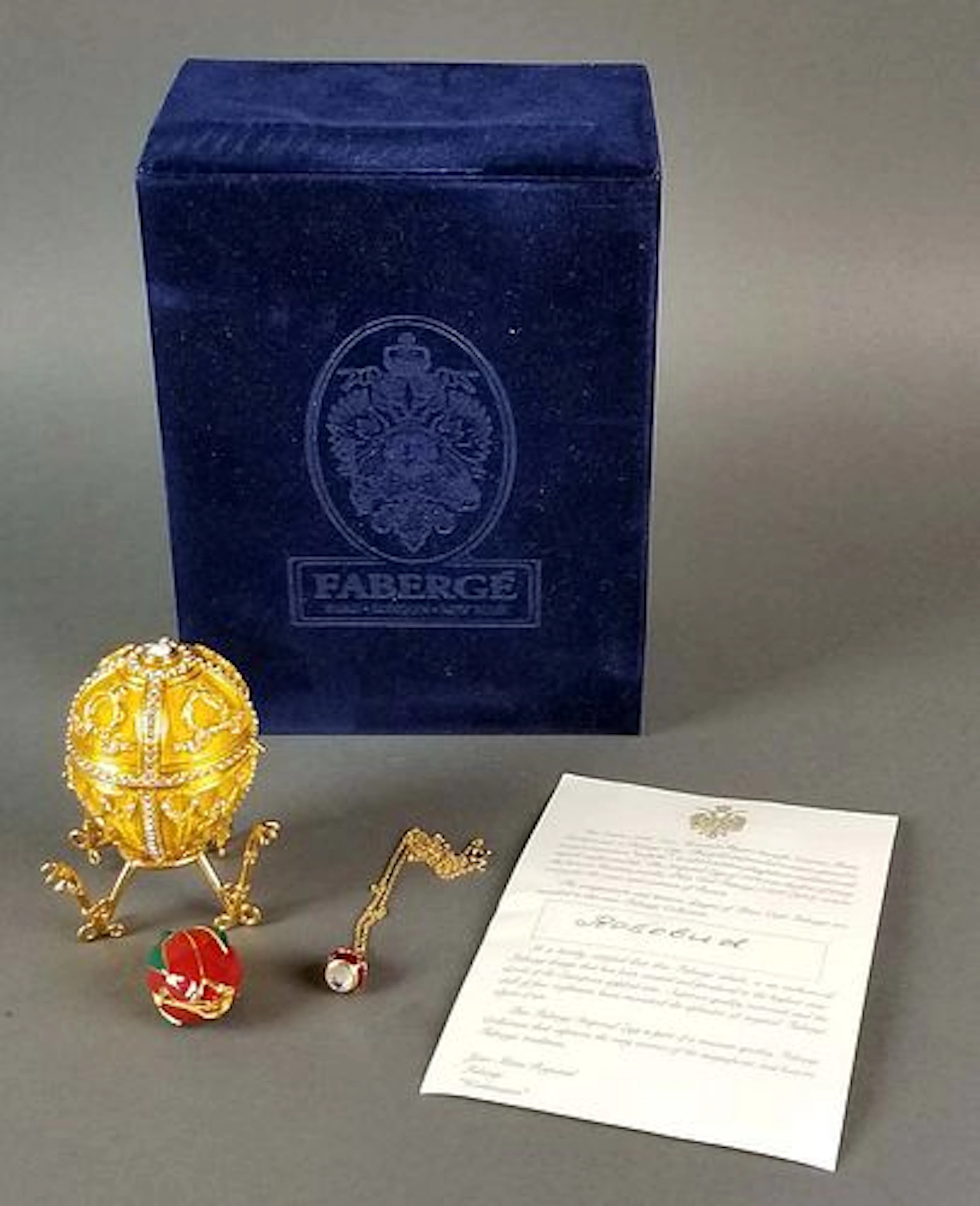House of Feberge Enamel Jewelled "Rose Bud" Egg