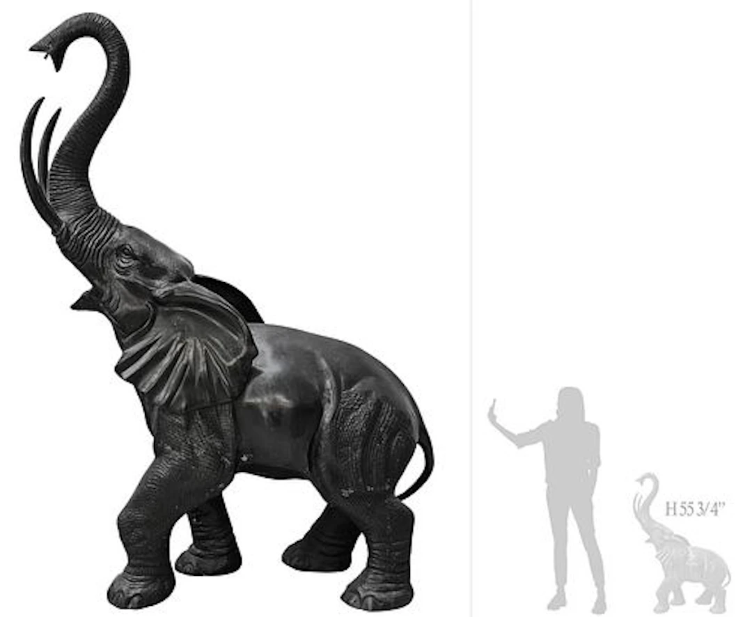 Large Continental Figural Bronze Elephant Statue