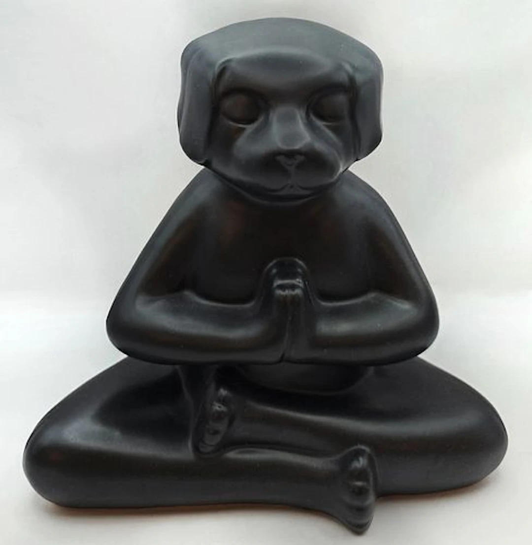 Yoga Figurine Porcelain Labrador Retriever Meditating