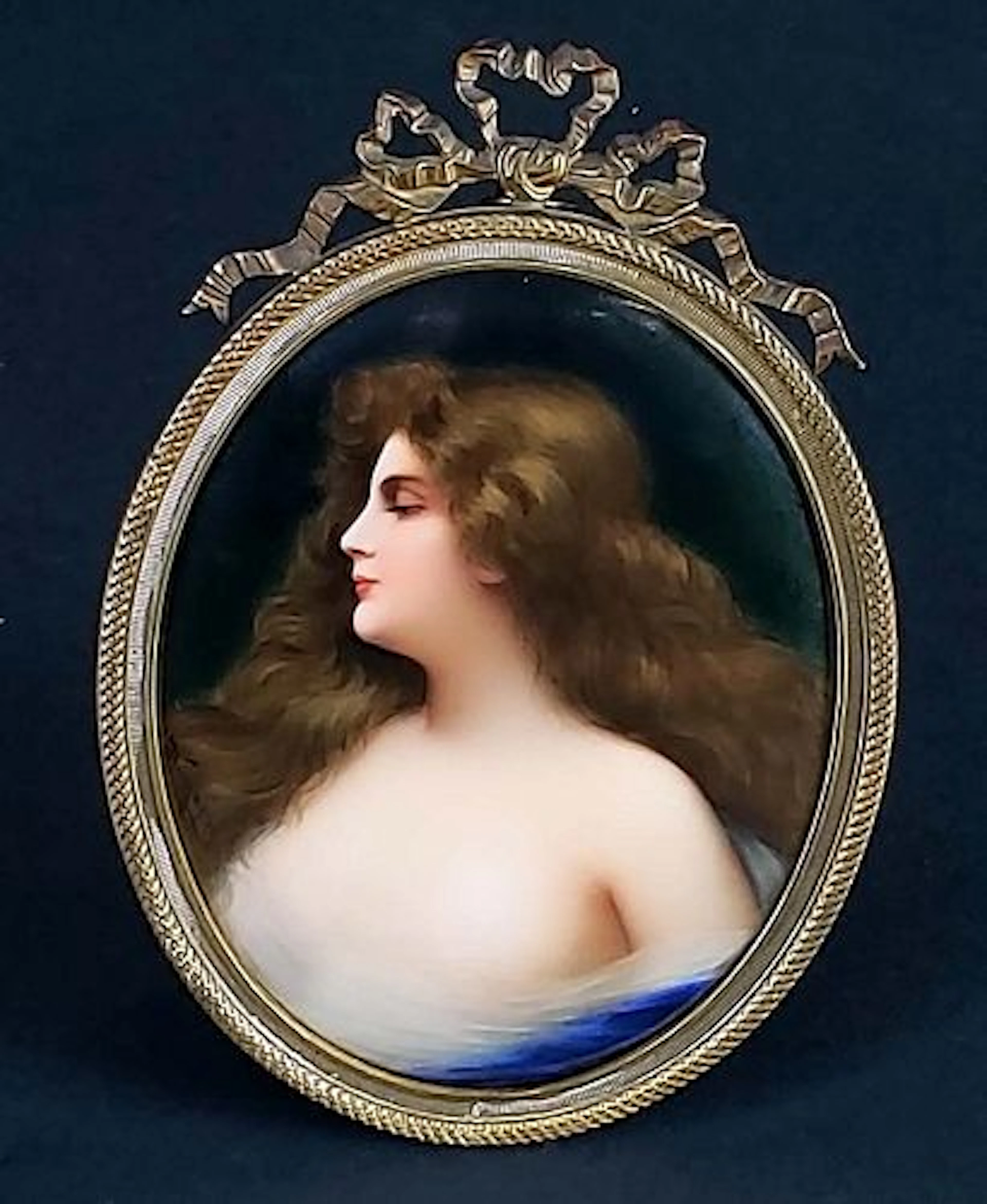 19th C. Wagner Signed Berlin Porcelain Plaque of a