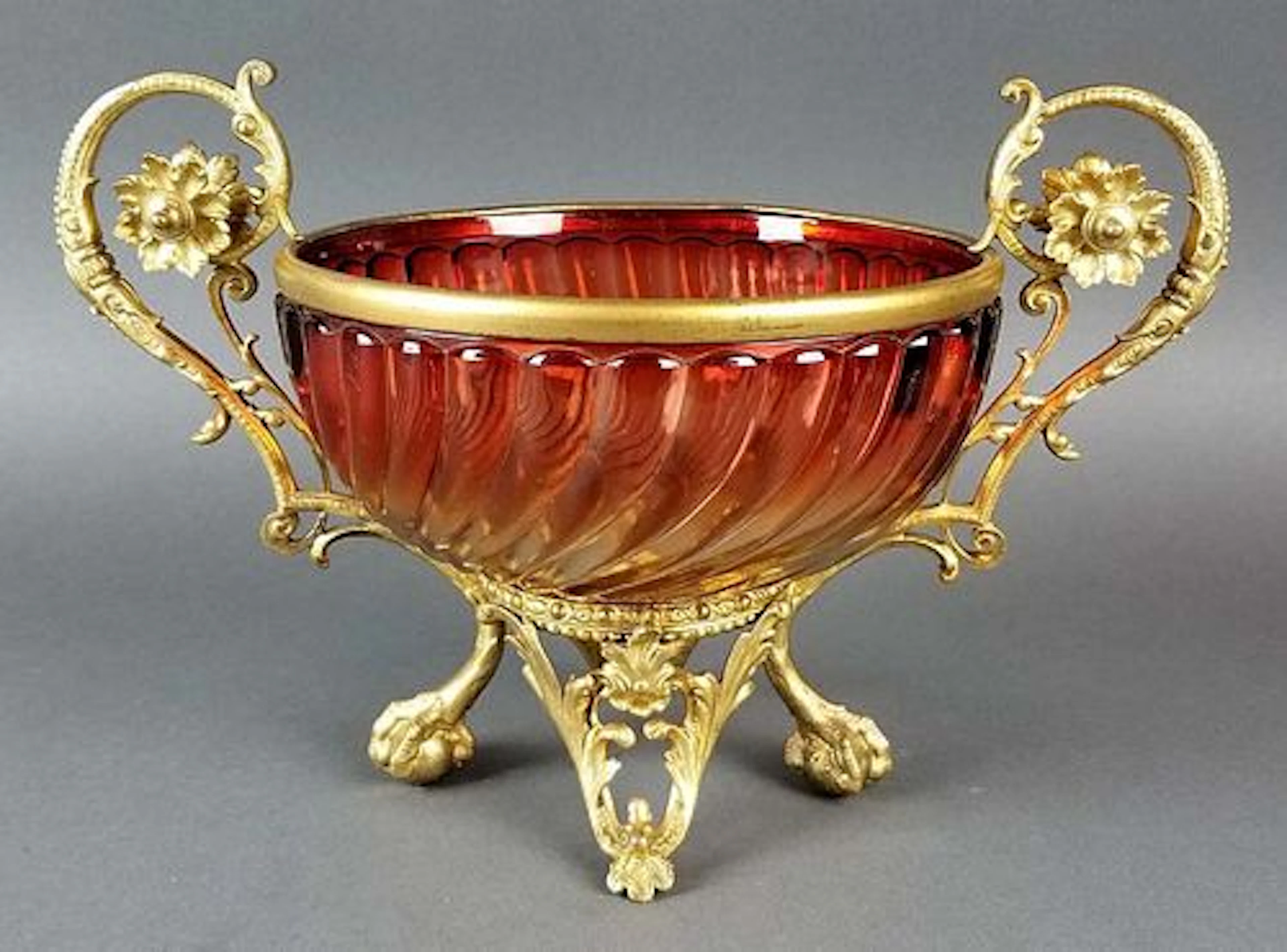 Bronze Mounted Baccarat Crystal Centerpiece