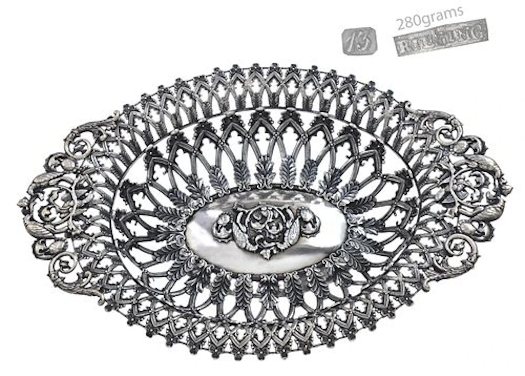 19th C. Rococo German .73 Silver(280g) Centerpiece / Basket